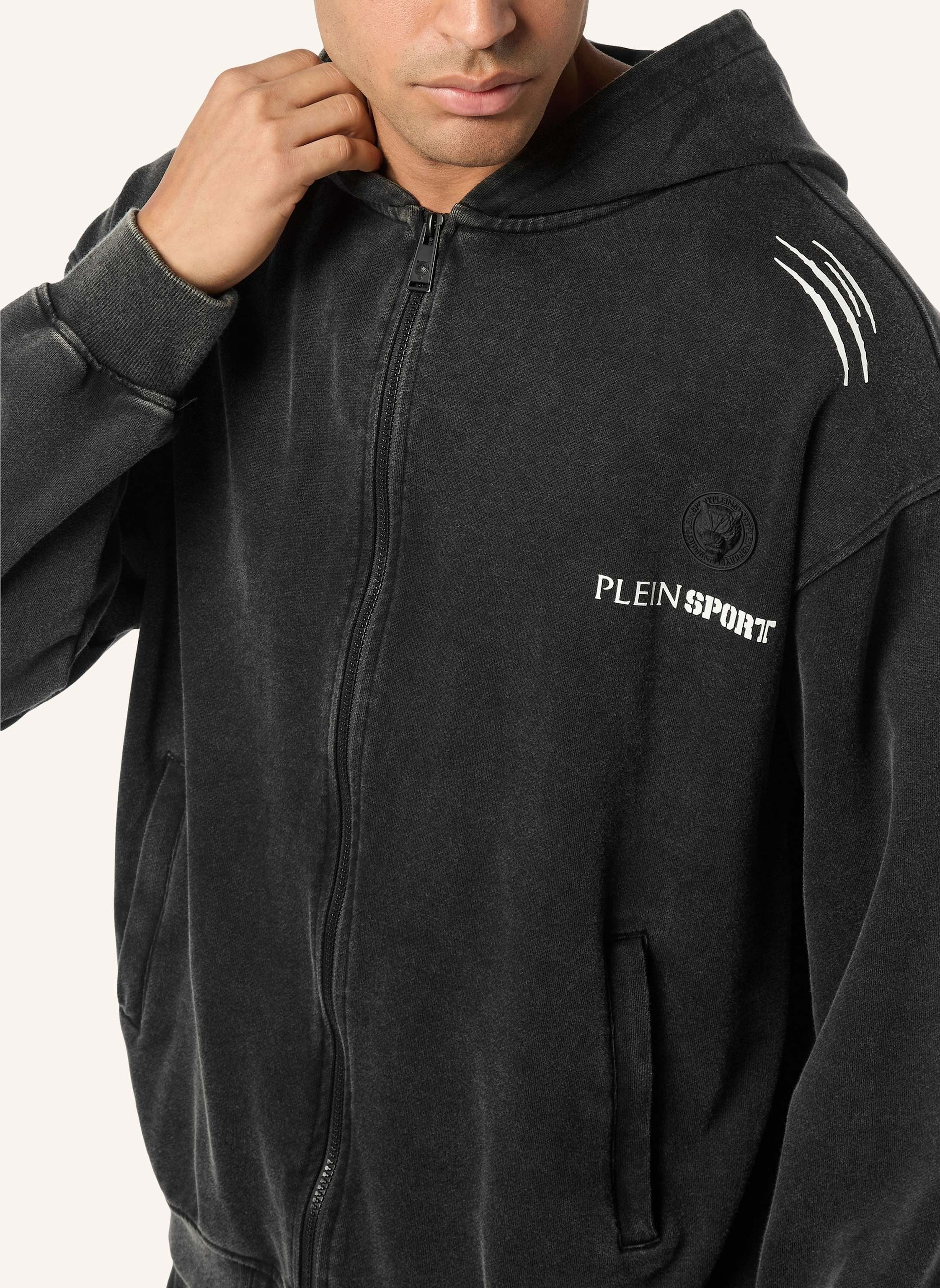 Thumbnail - Plein Sport Kapuzen-Sweatjacket schwarz