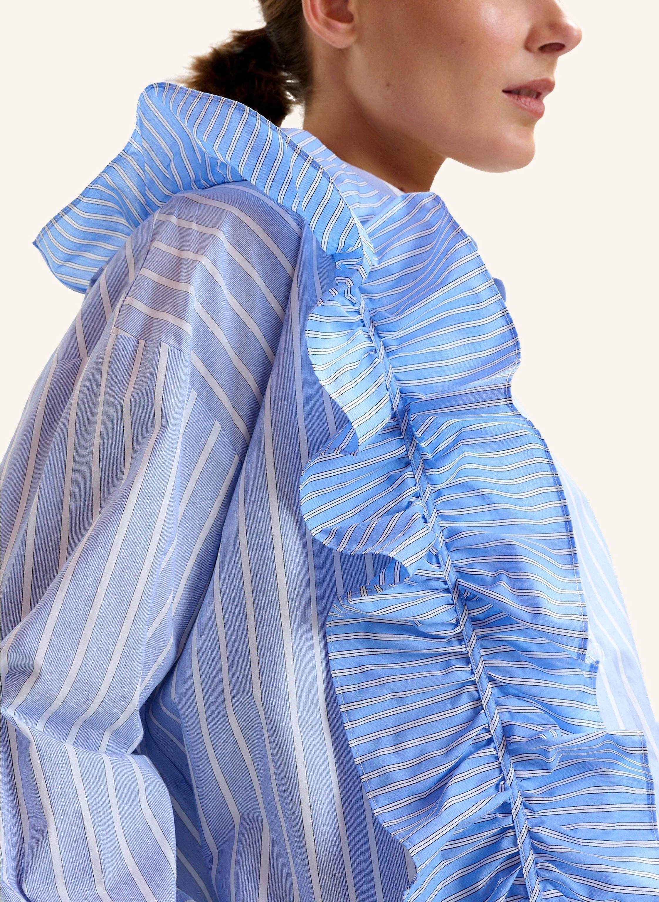 Thumbnail - Essentiel Antwerp Hemdbluse Ibody Mit Rüschen blau