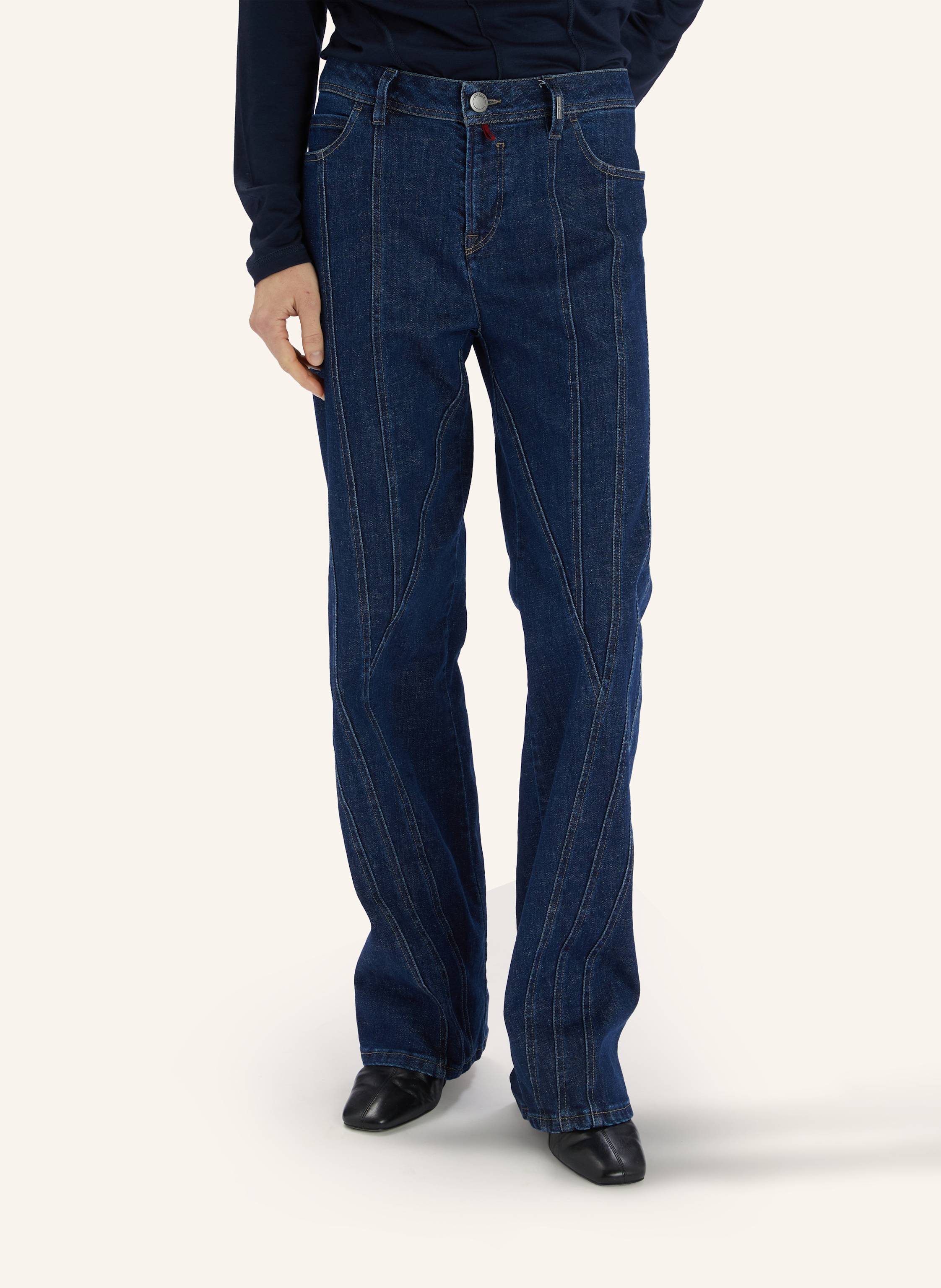 Thumbnail - High Wide Leg Jeans Slices blau