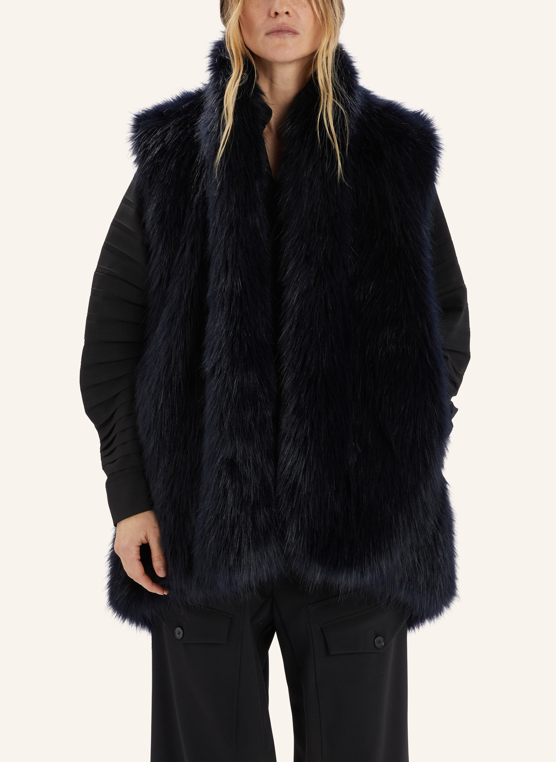 Thumbnail - High Wendeweste Tron Aus Kunstfell blau