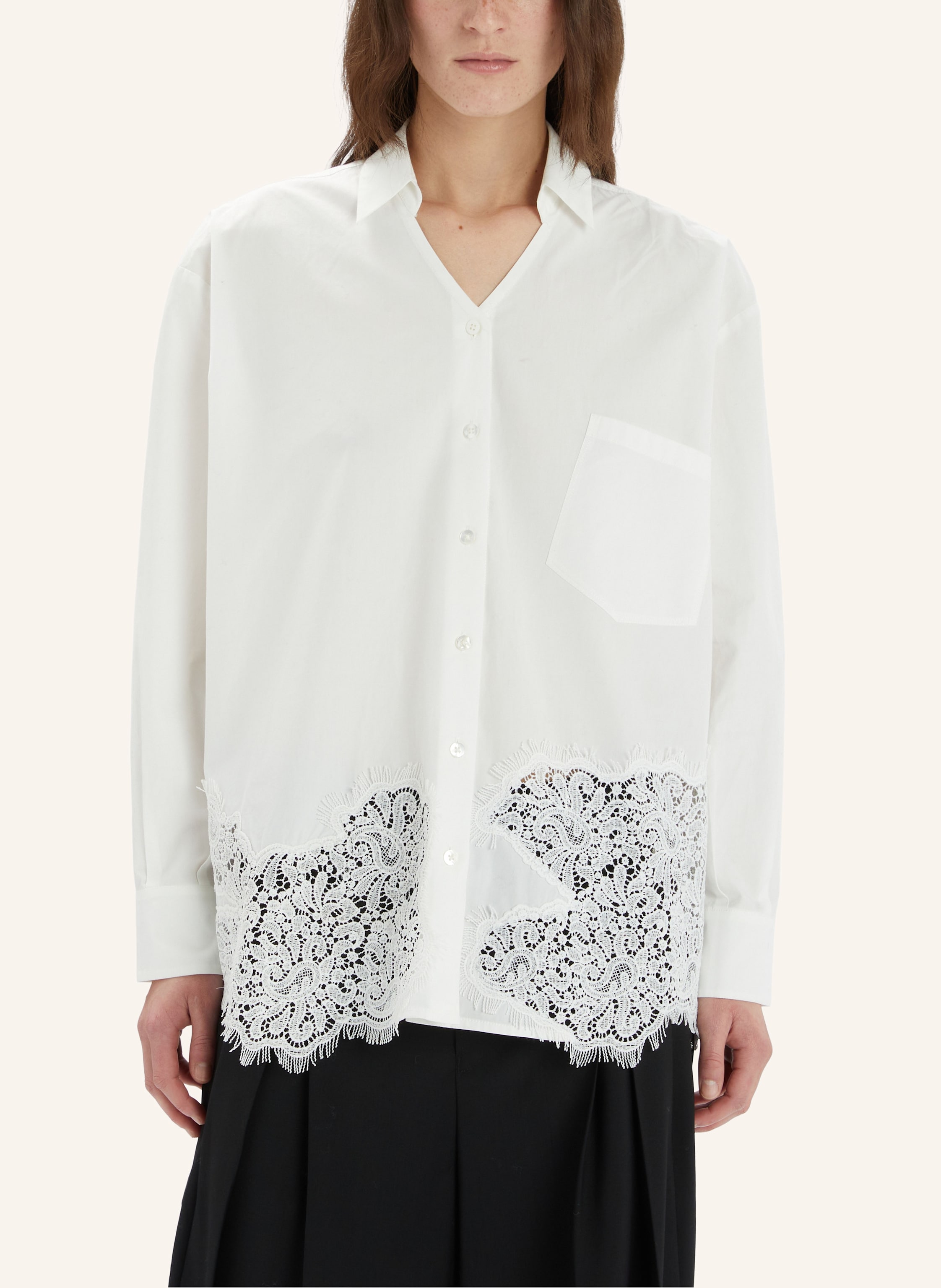 Thumbnail - High Hemdbluse Dither Mit Lochspitze weiss