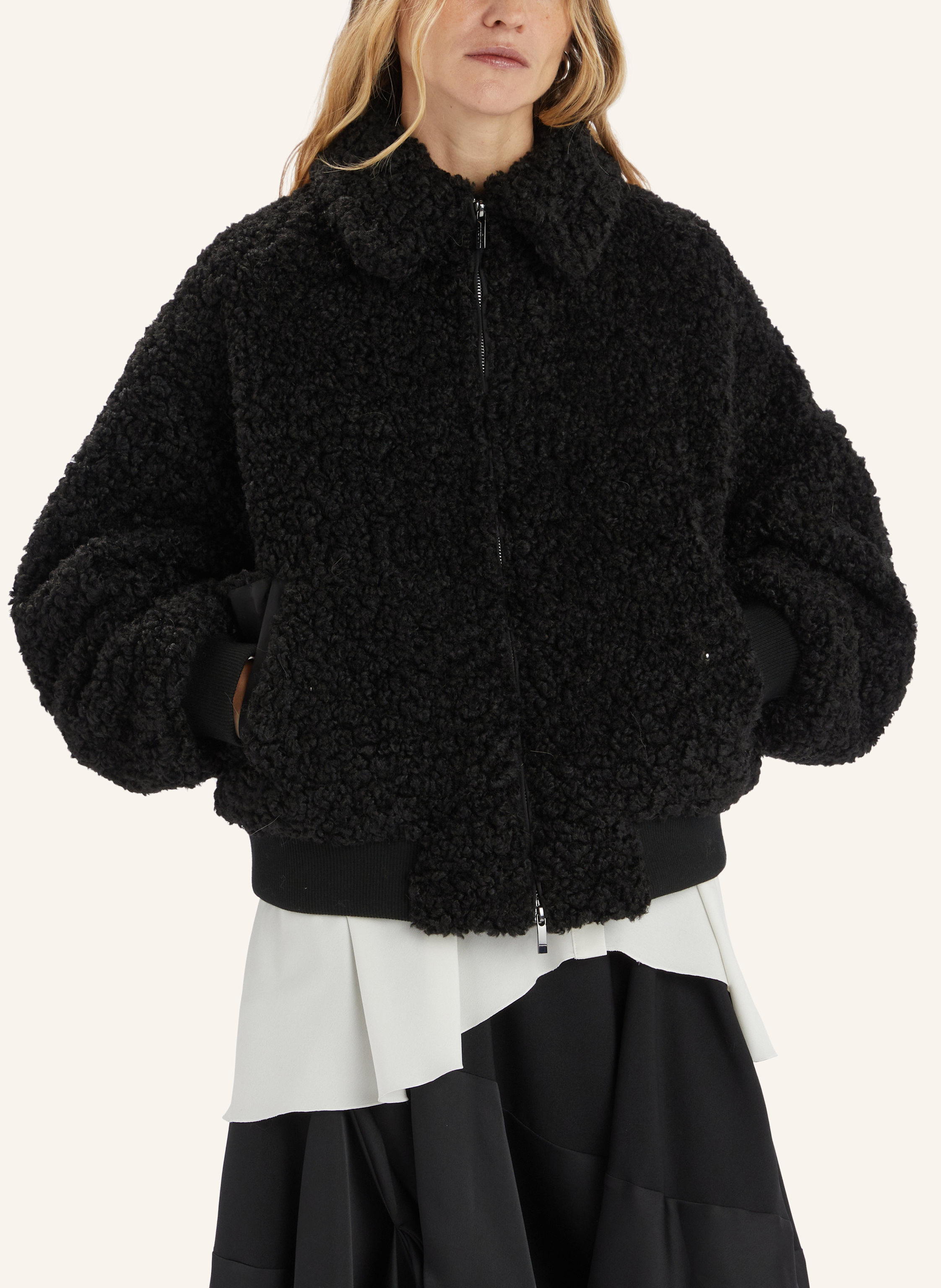 Thumbnail - High Bouclé-Jacke Ruler schwarz