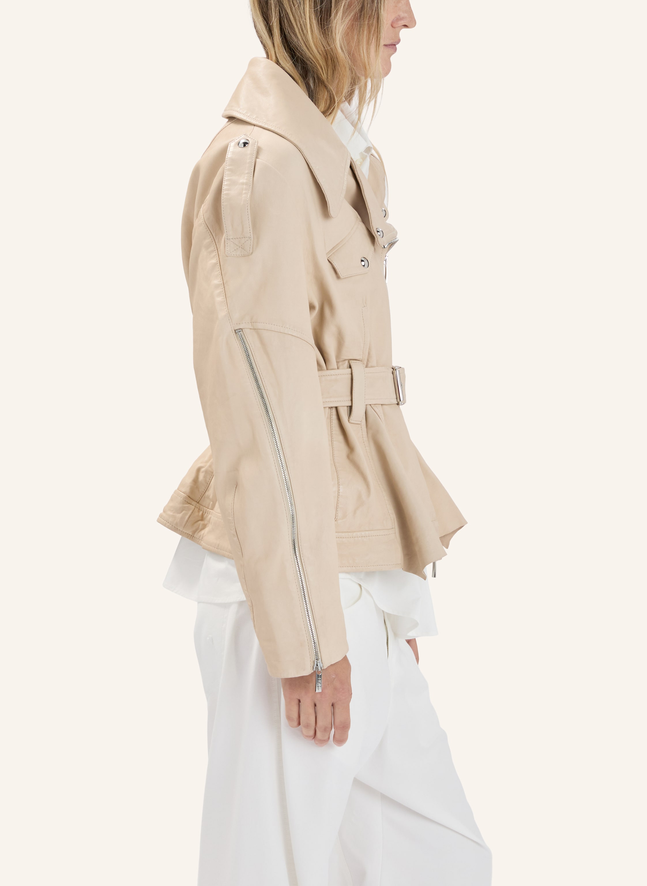Thumbnail - High Bikerjacke Shake beige