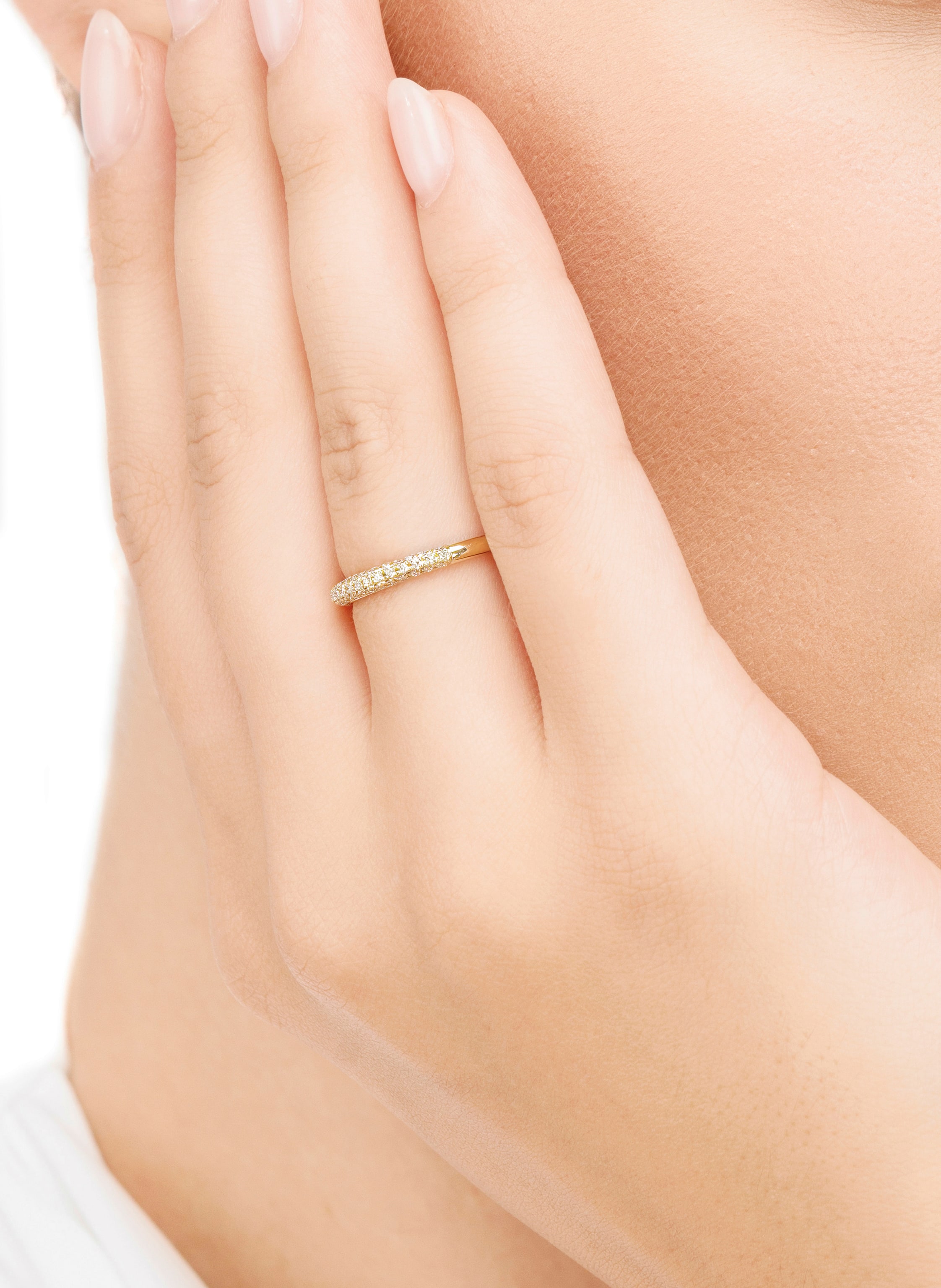 Thumbnail - Leaf Ring Dazzle Mit Diamanten gold