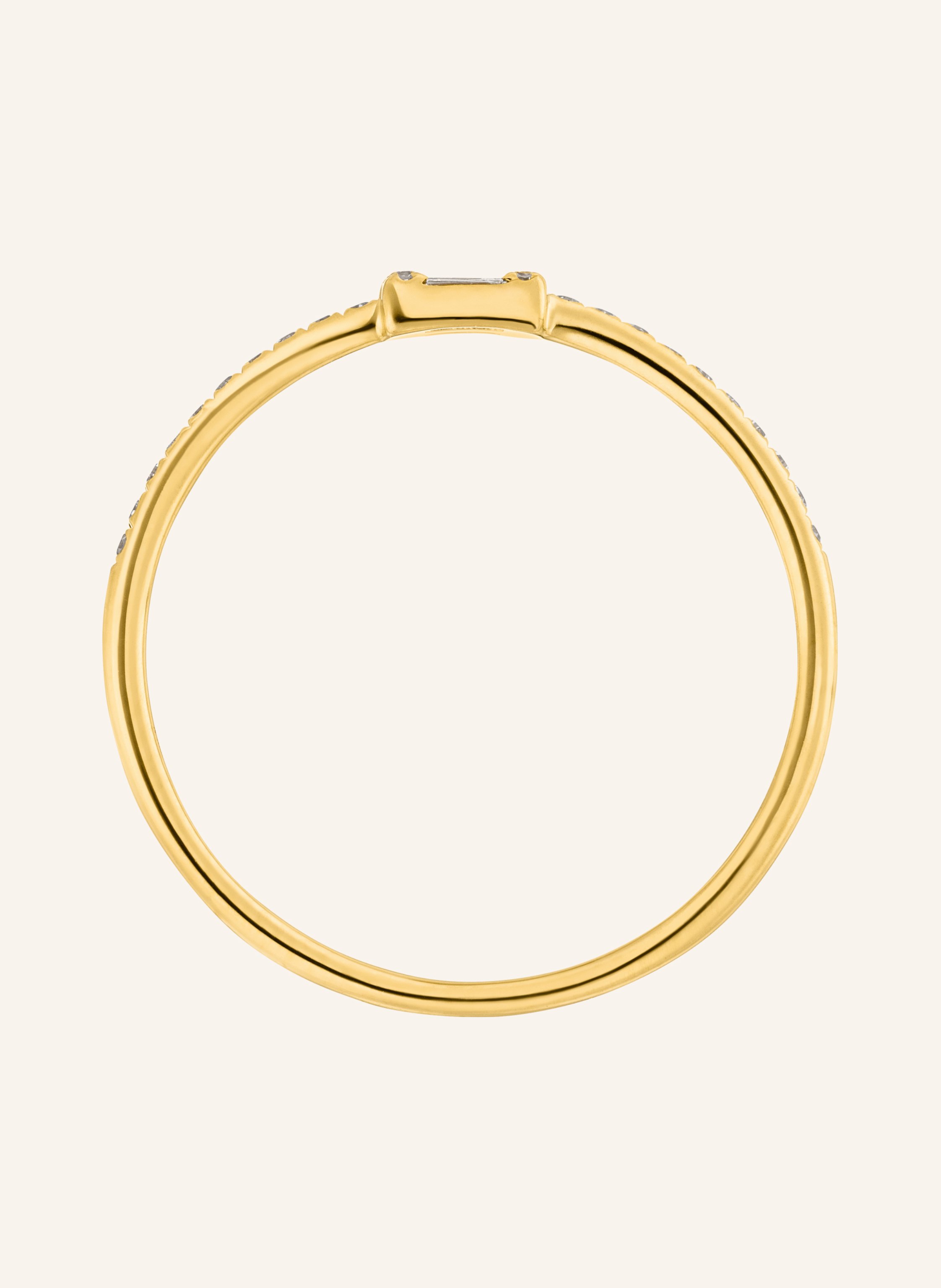 Thumbnail - Leaf Ring Tiny Baquette Aus 14 Karat Gelgold Mit Diamanten gold