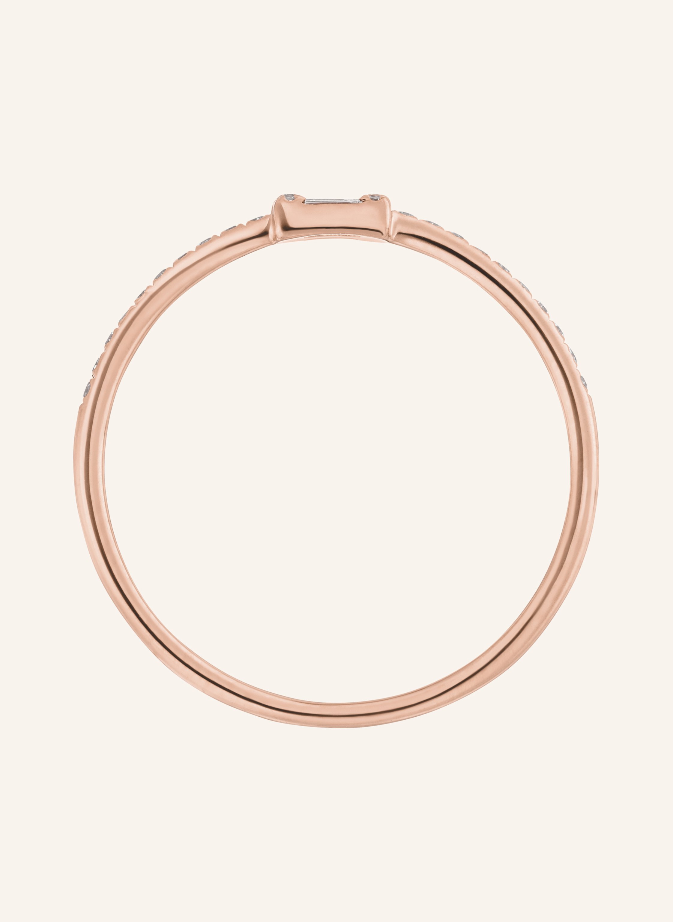 Thumbnail - Leaf Ring Tiny Baquette Aus 14 Karat Roségold Mit Diamanten rosegold