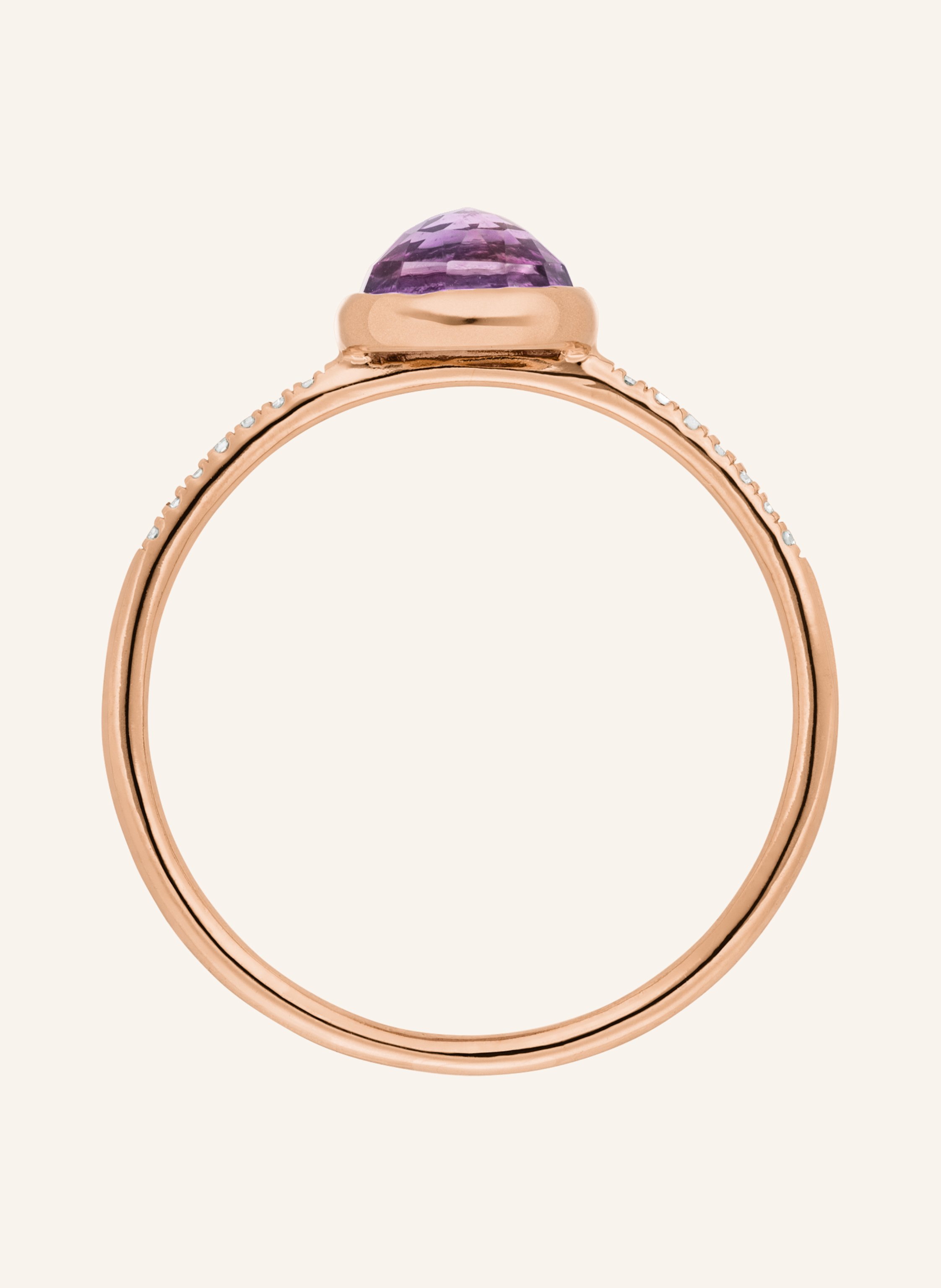 Thumbnail - Leaf Ring Amethyst Aus 14 Karat Roségold Mit Diamanten rosegold
