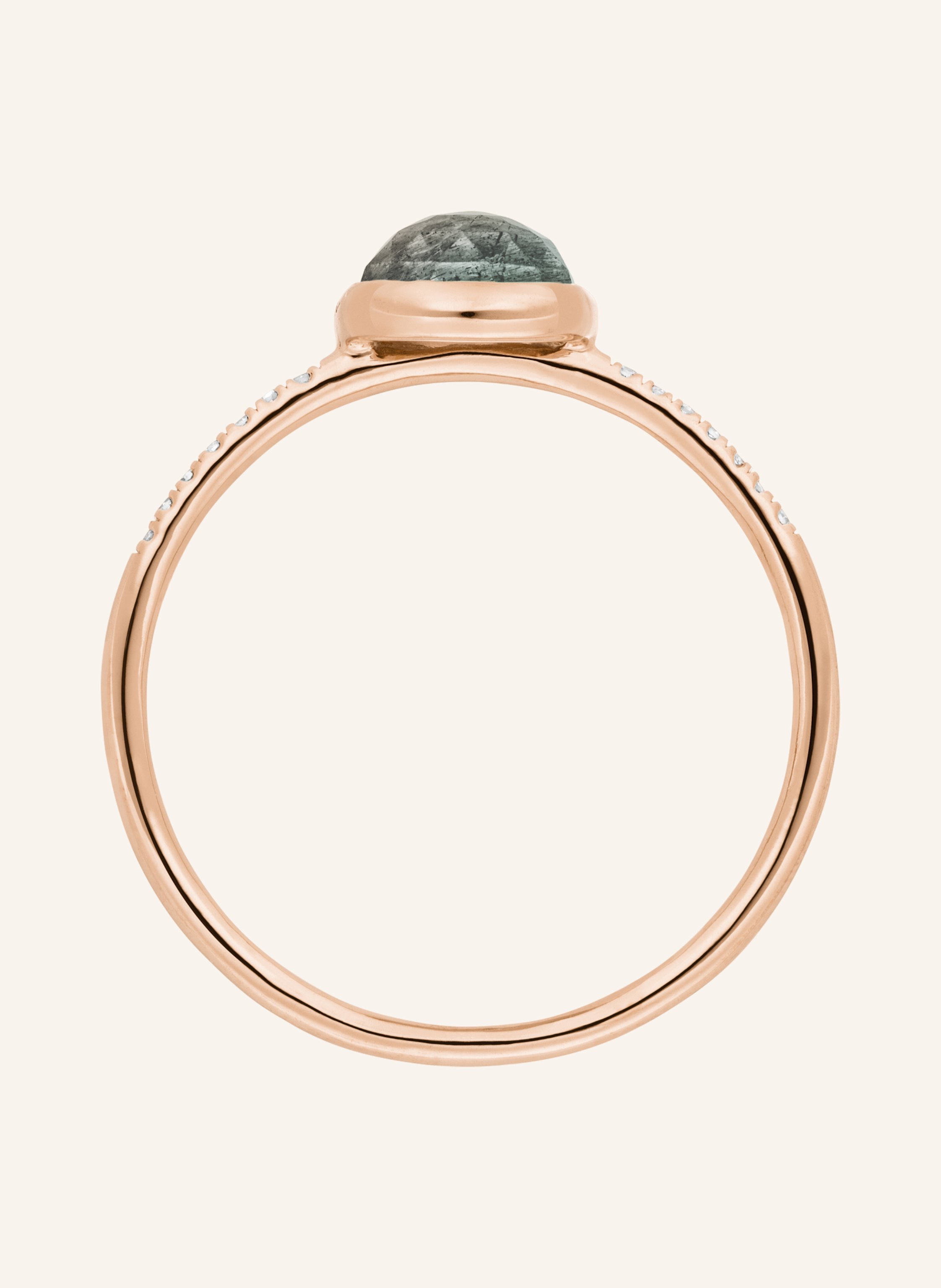 Thumbnail - Leaf Ring Labradorit Aus 14 Karat Roségold Mit Diamanten rosegold