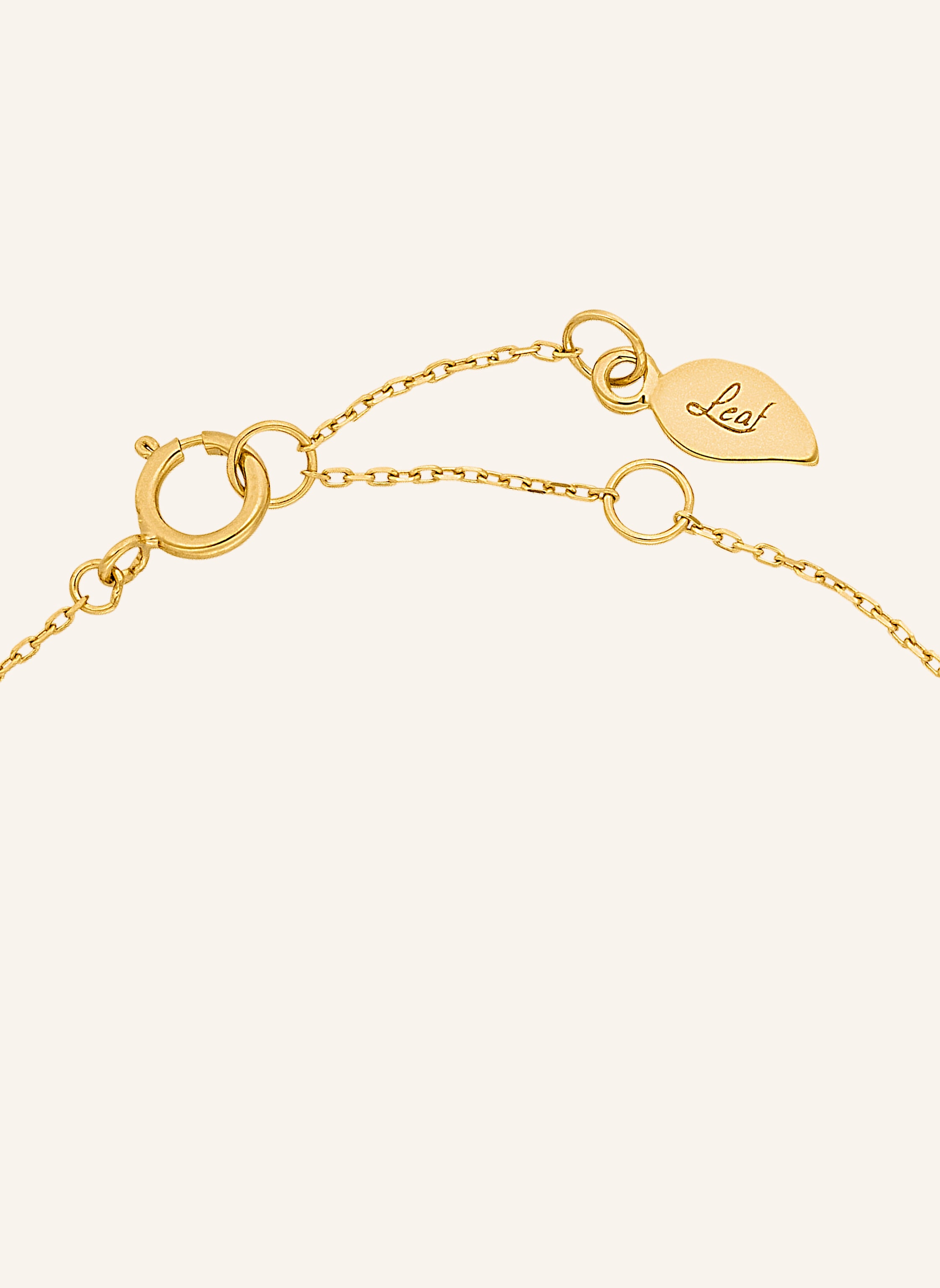 Thumbnail - Leaf Initialien Halskette „U“ Aus 14 Karat Gelbgold Mit Diamanten gold