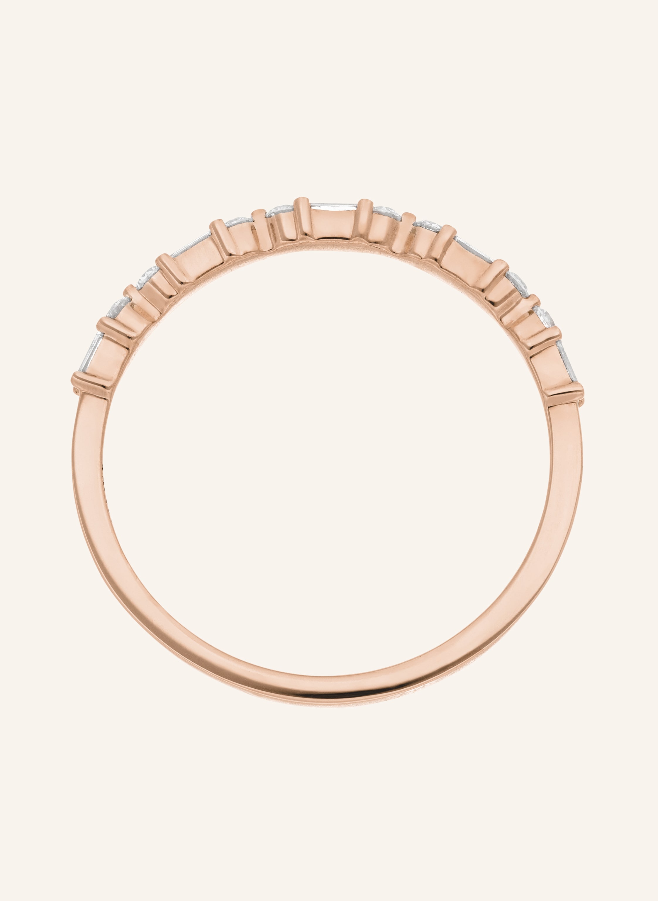 Thumbnail - Leaf Ring Baquette Aus 14 Karat Roségold Mit Diamanten rosegold