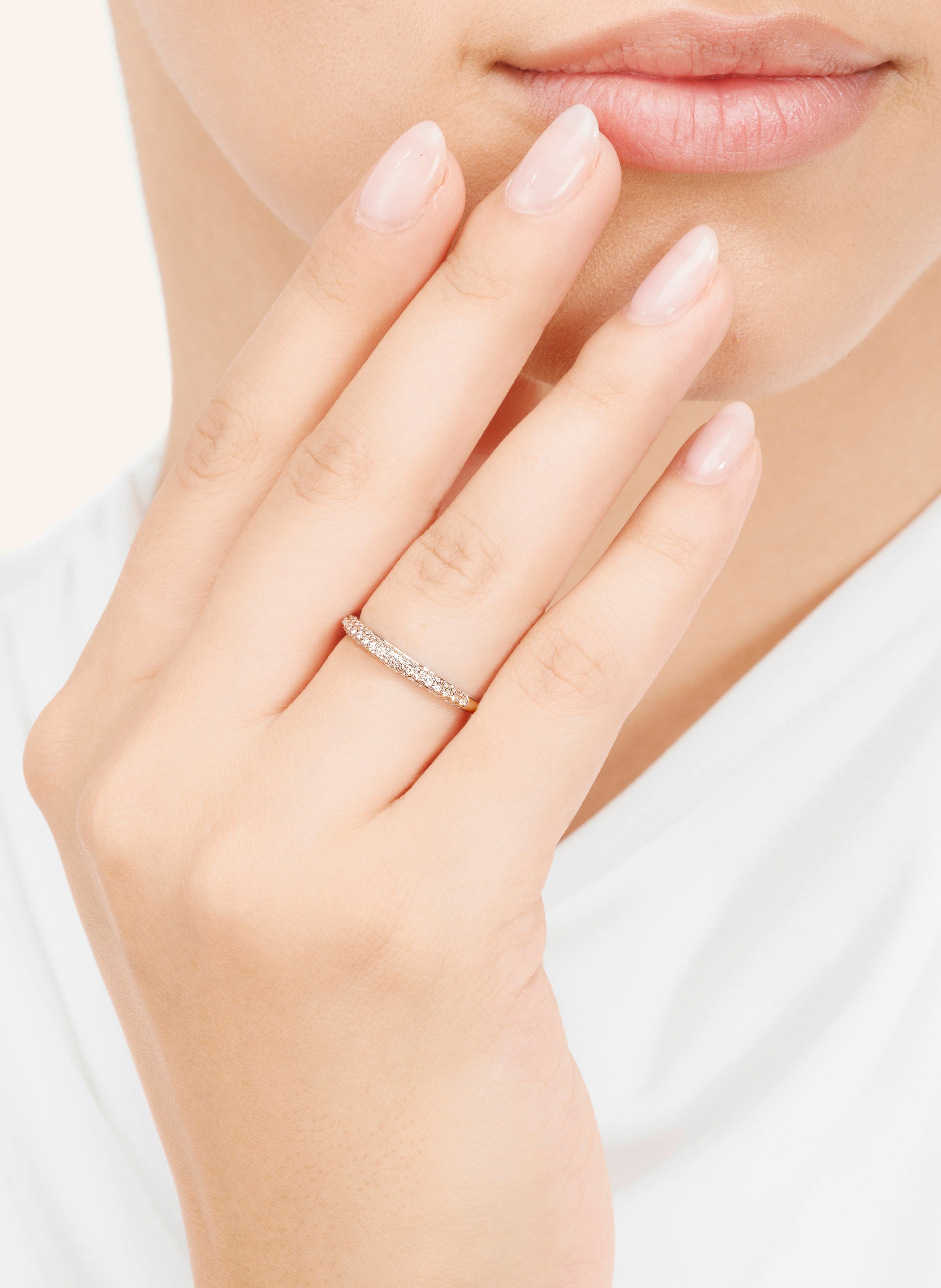 Thumbnail - Leaf Ring Dazzle Mit Diamanten rosegold