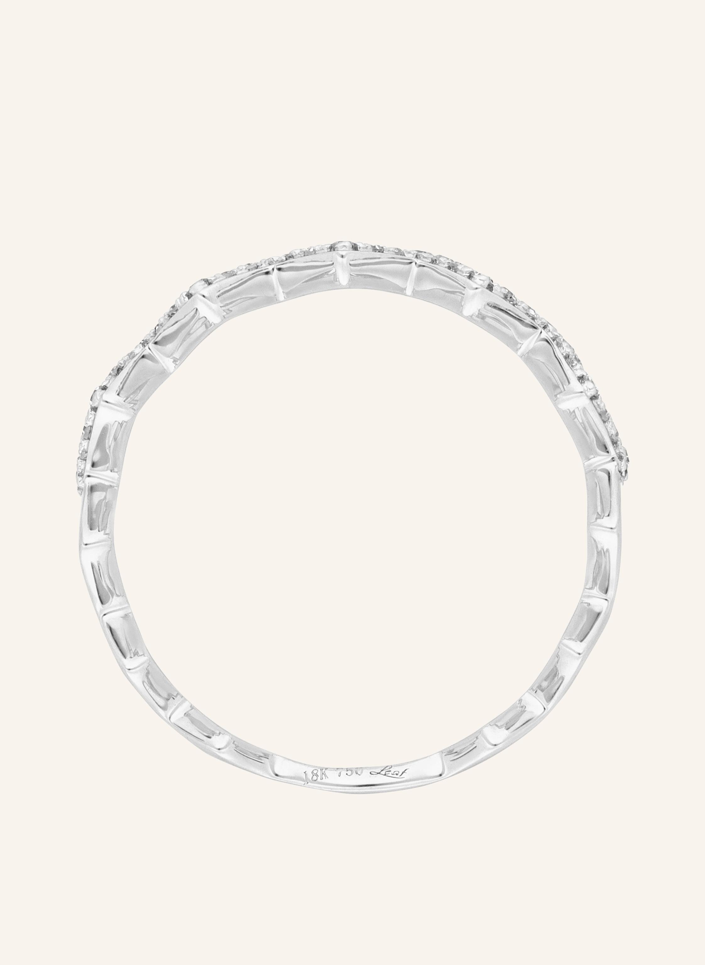 Thumbnail - Leaf Ring Ring Flash Aus 18 Karat Weißgold Mit Diamanten silber