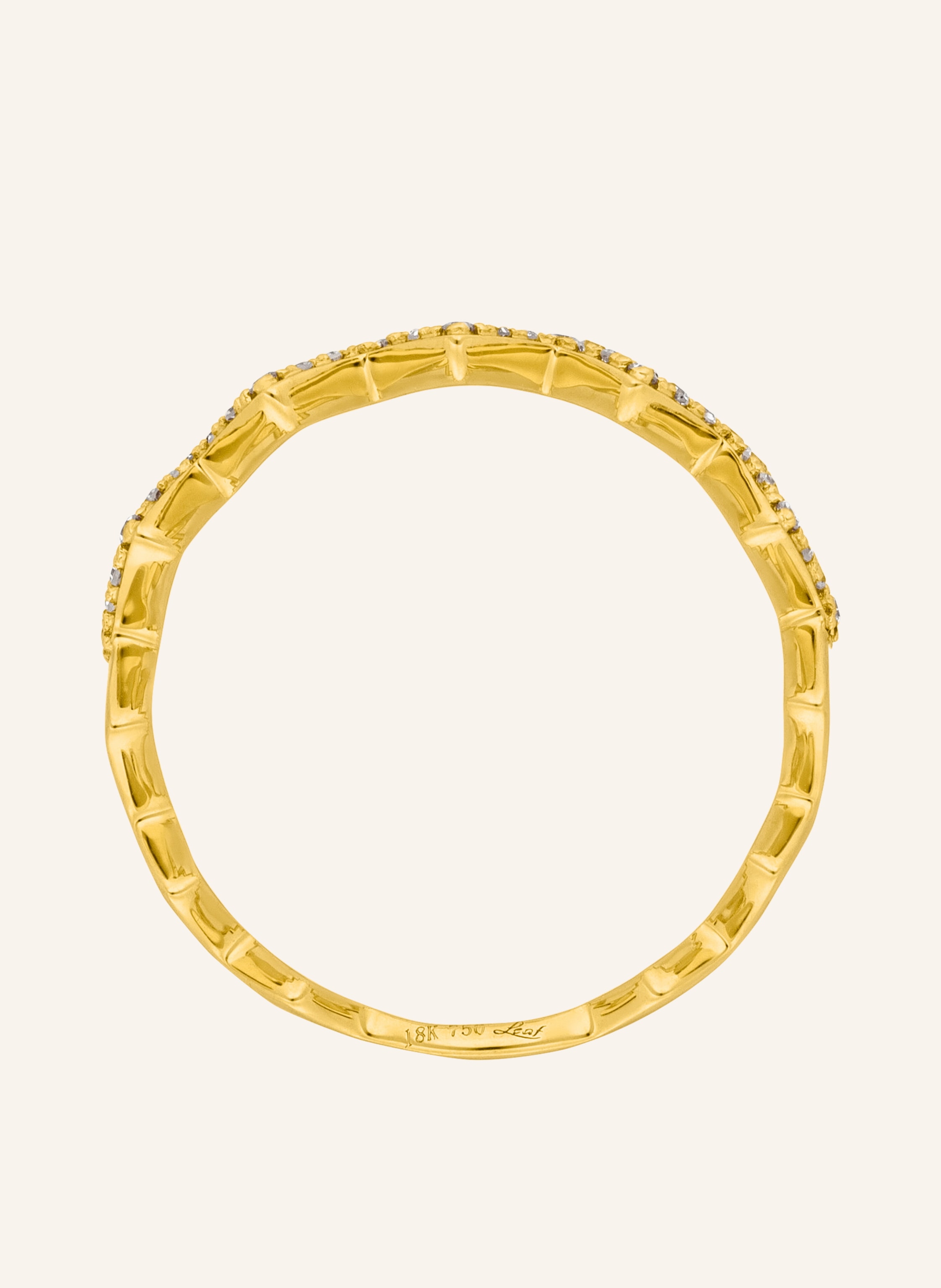 Thumbnail - Leaf Ring Ring Flash Aus 18 Karat Gelbgold Mit Diamanten gold