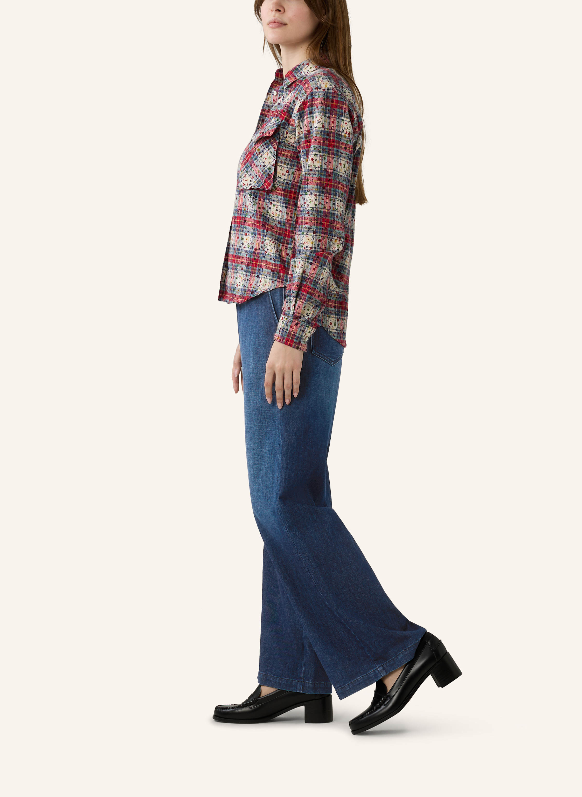 Thumbnail - The.Nim Standard Hose Woman String Pant 3/1 Loose Weave blau