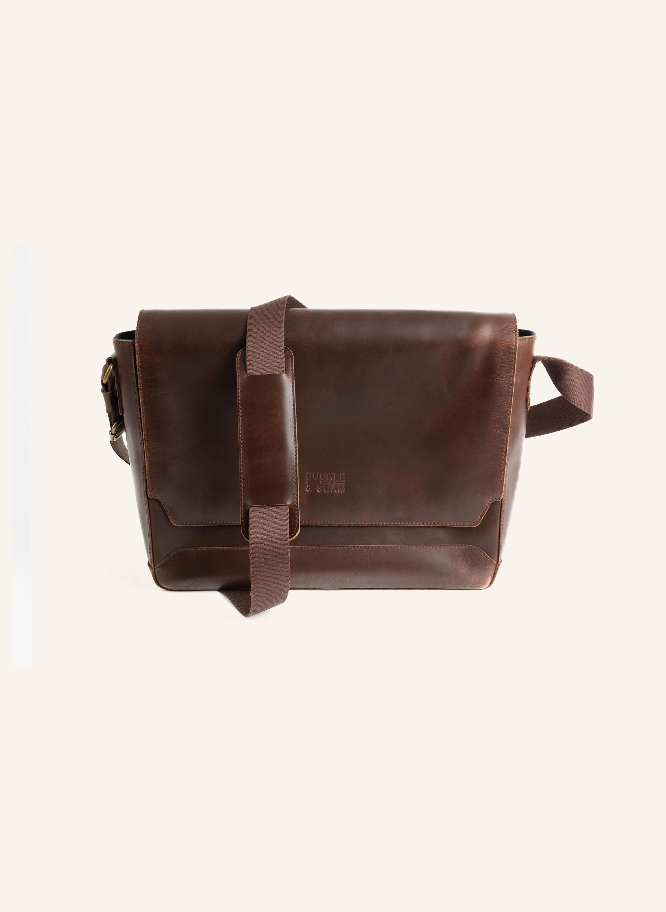 Buckle & Seam Messenger Bag Times braun