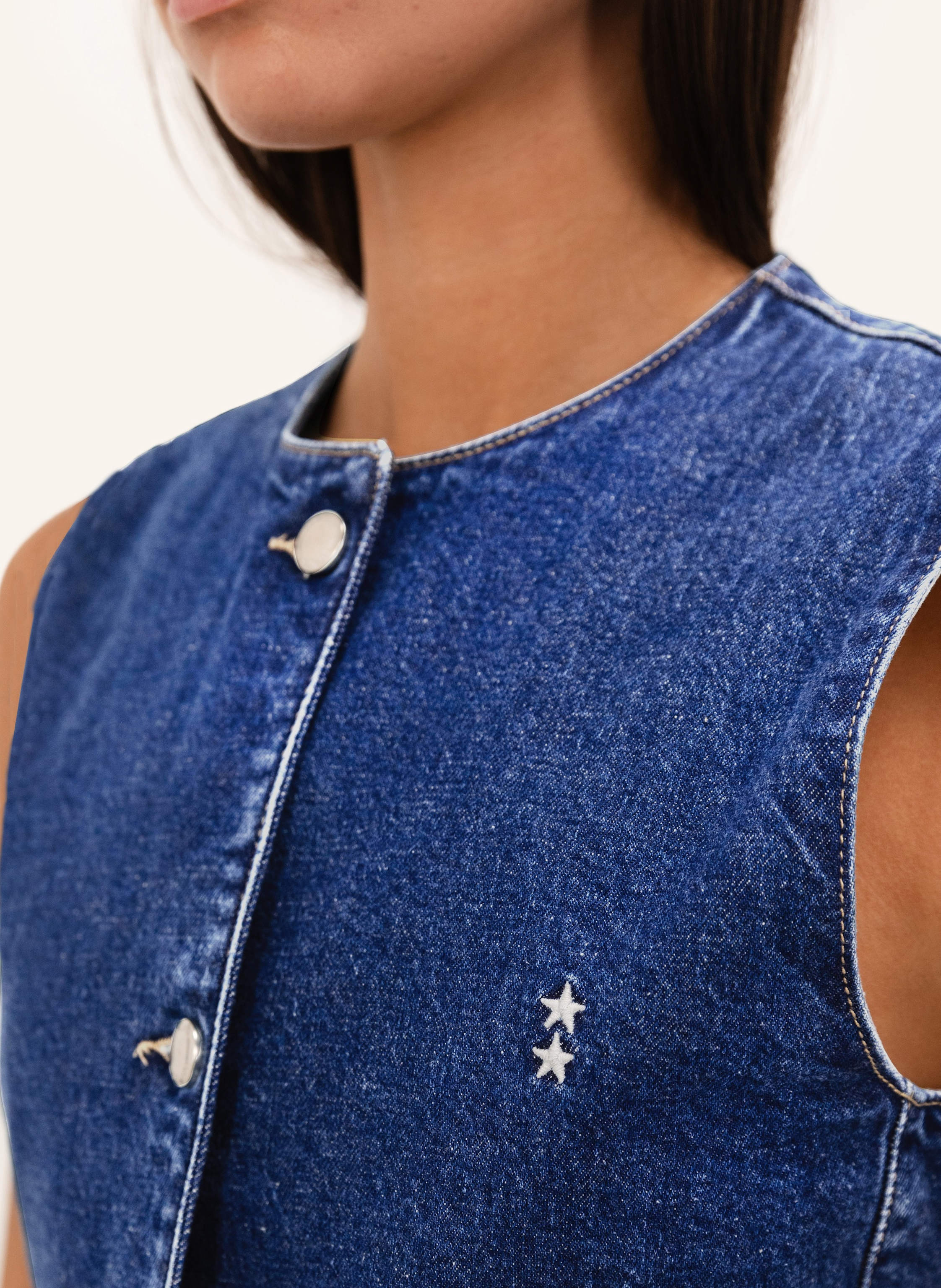Thumbnail - Icon Denim Vest Lola blau