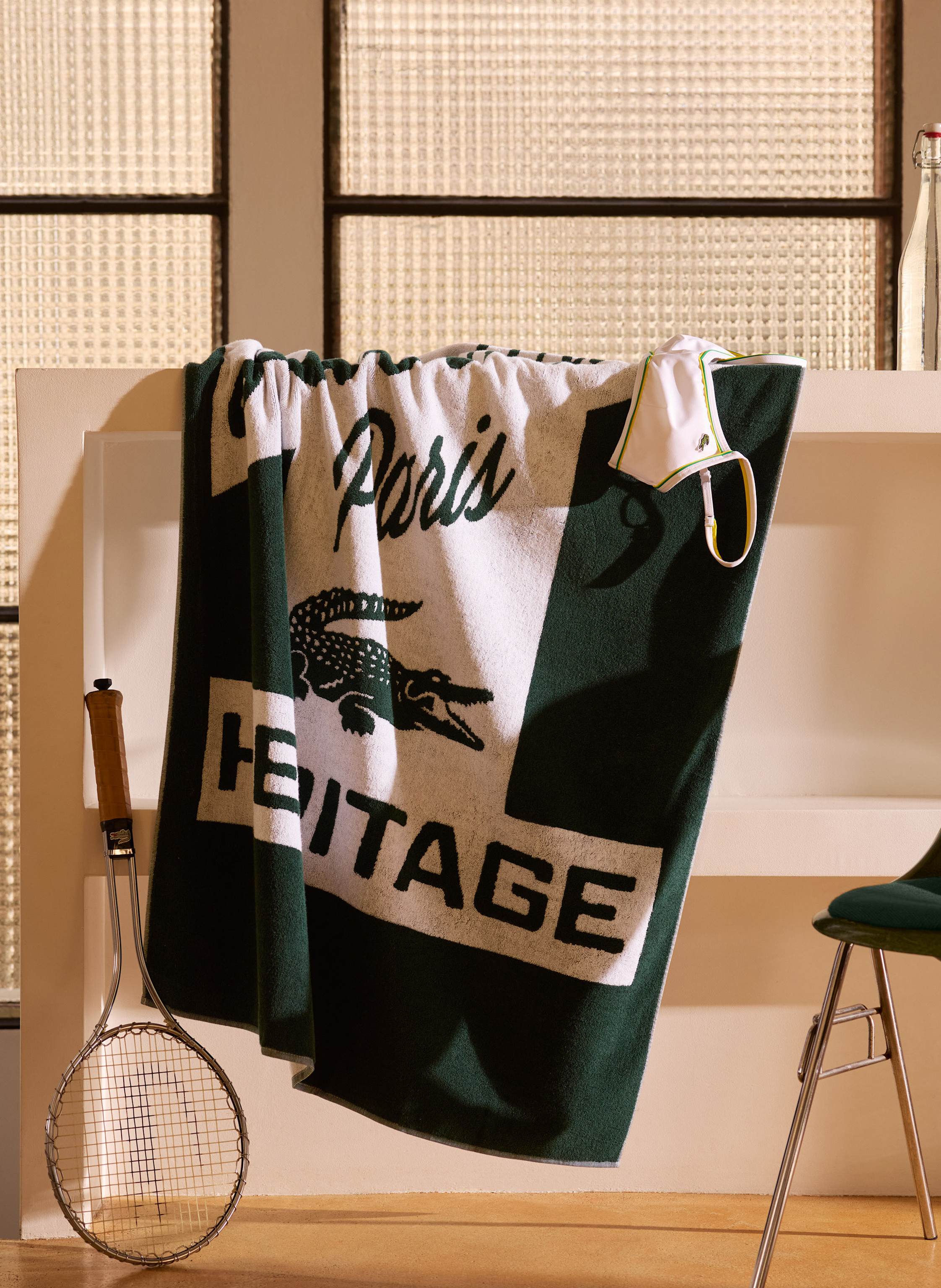 Thumbnail - Lacoste Strandtuch Lretro gruen