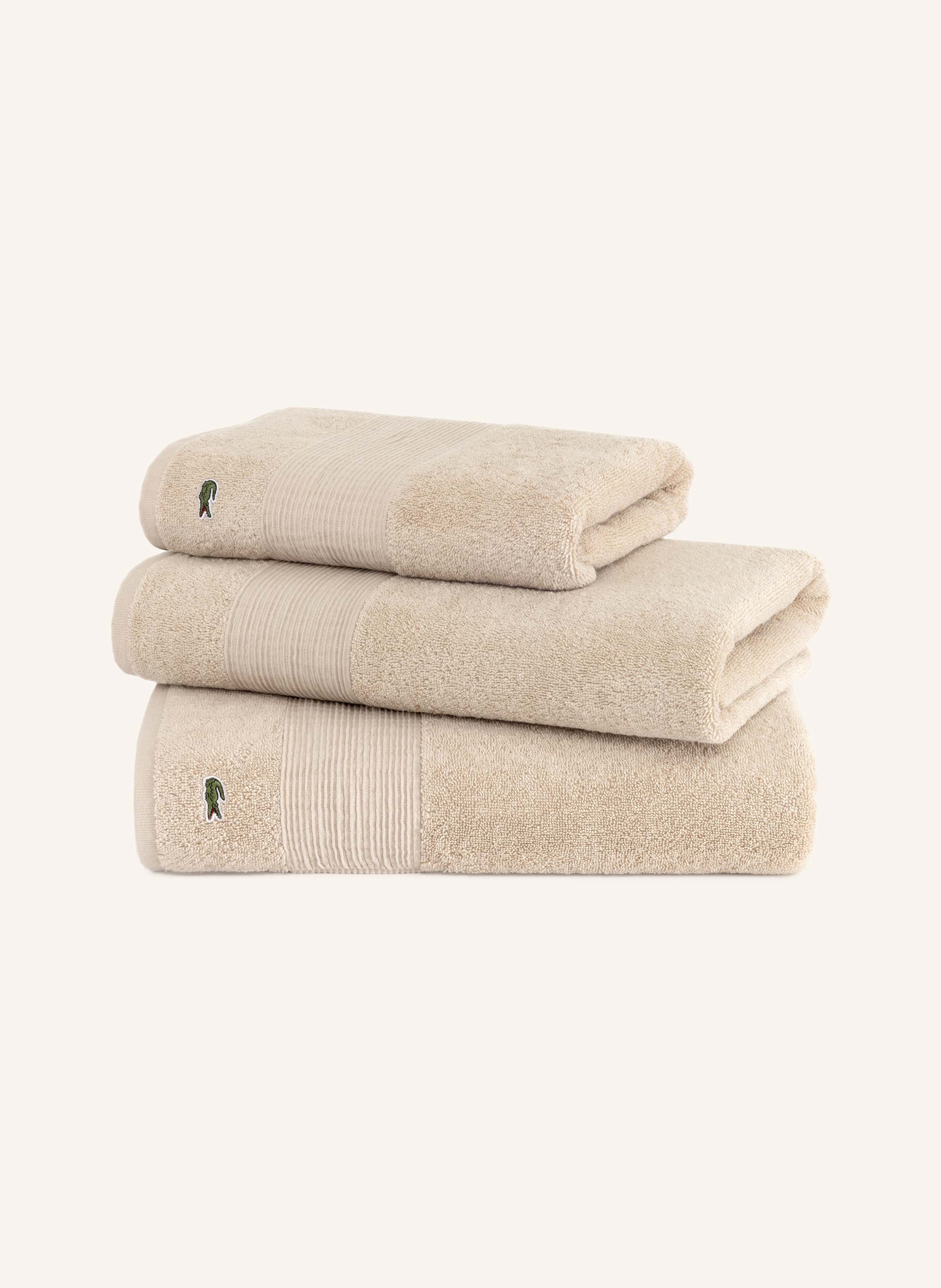Thumbnail - Lacoste Duschtuch Llecroco beige