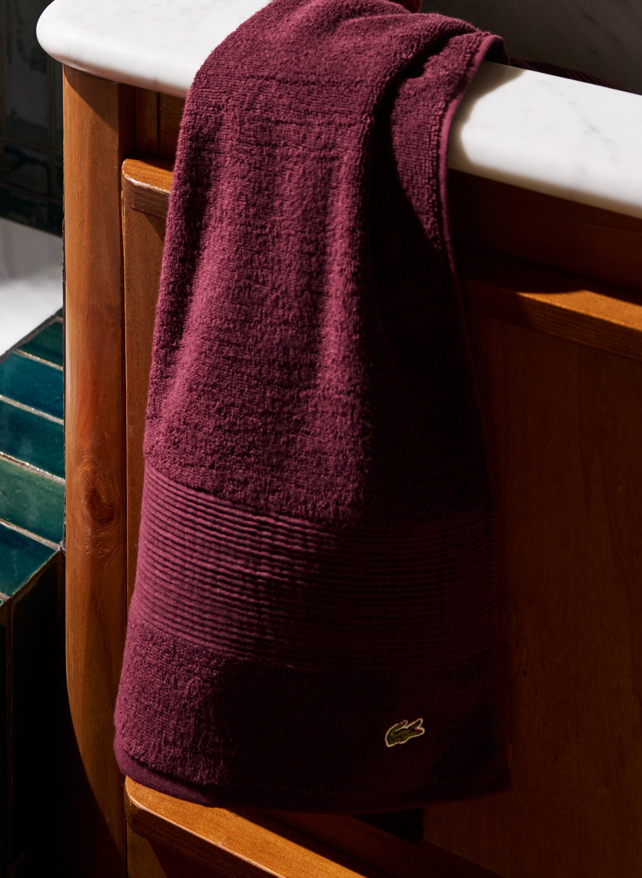 Thumbnail - Lacoste Waschhandschuh 4er Set Llecroco rot