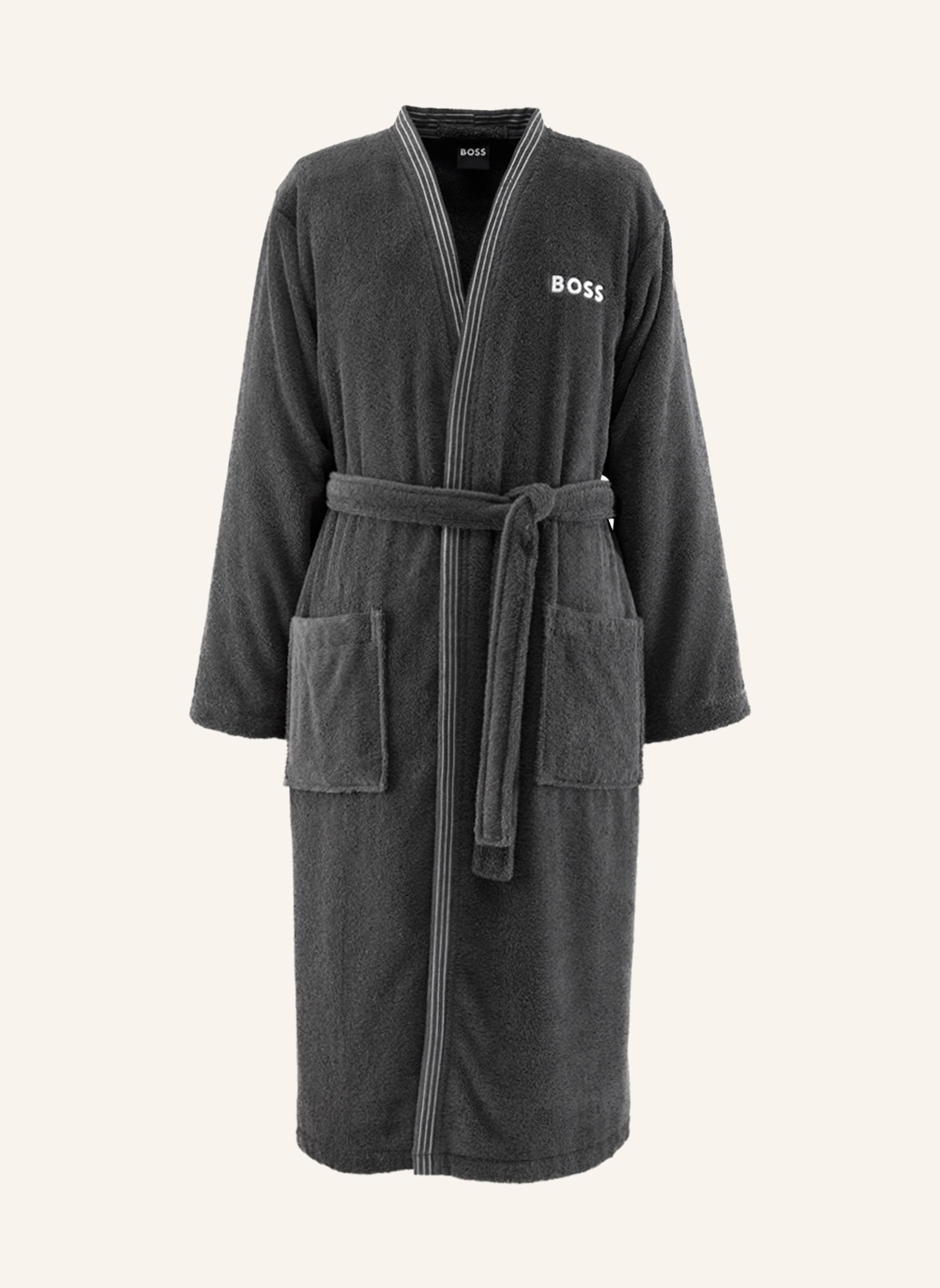 Boss Bademantel Edge grau