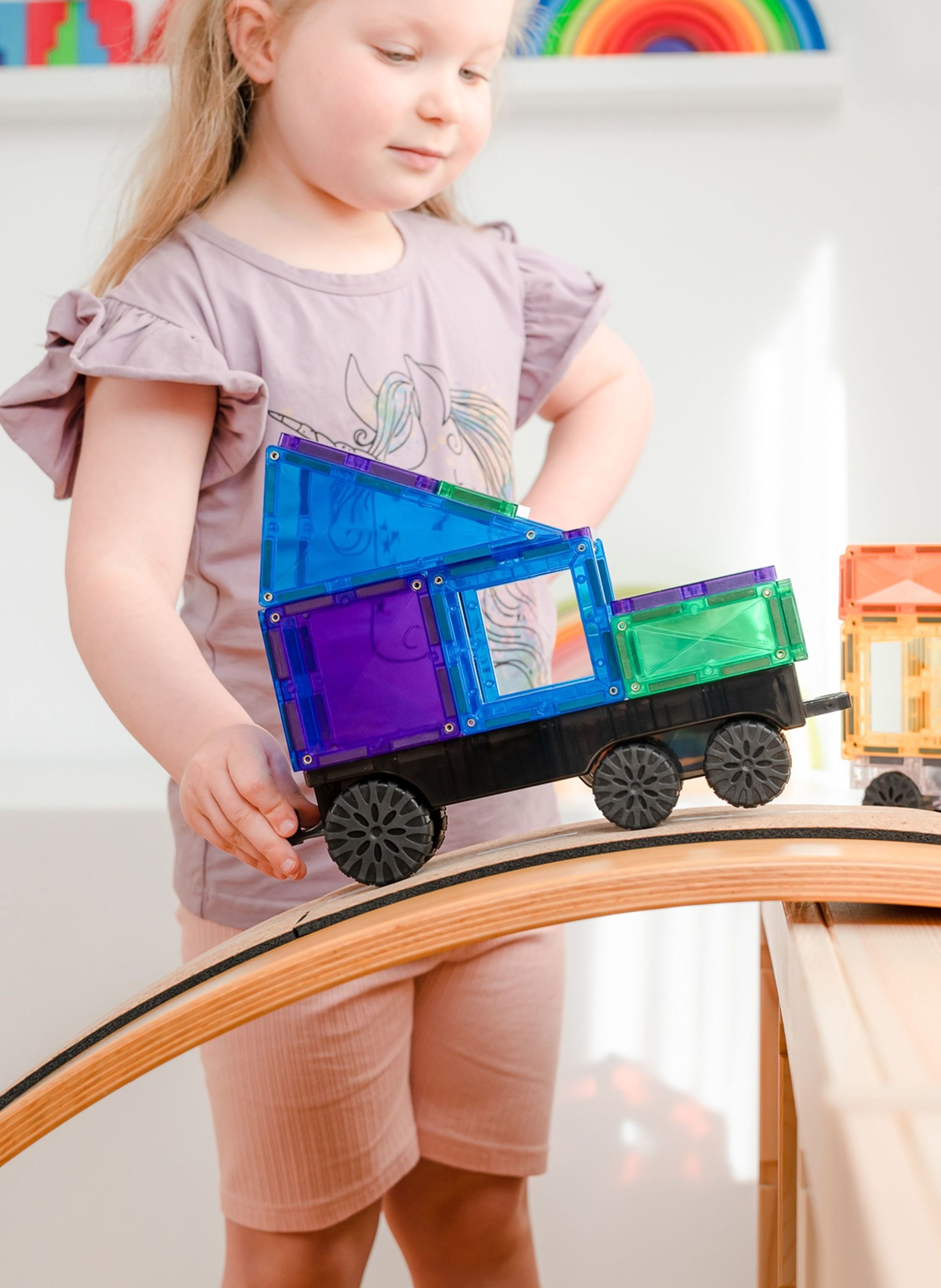 Thumbnail - Connetix Transport-Set Regenbogen blau