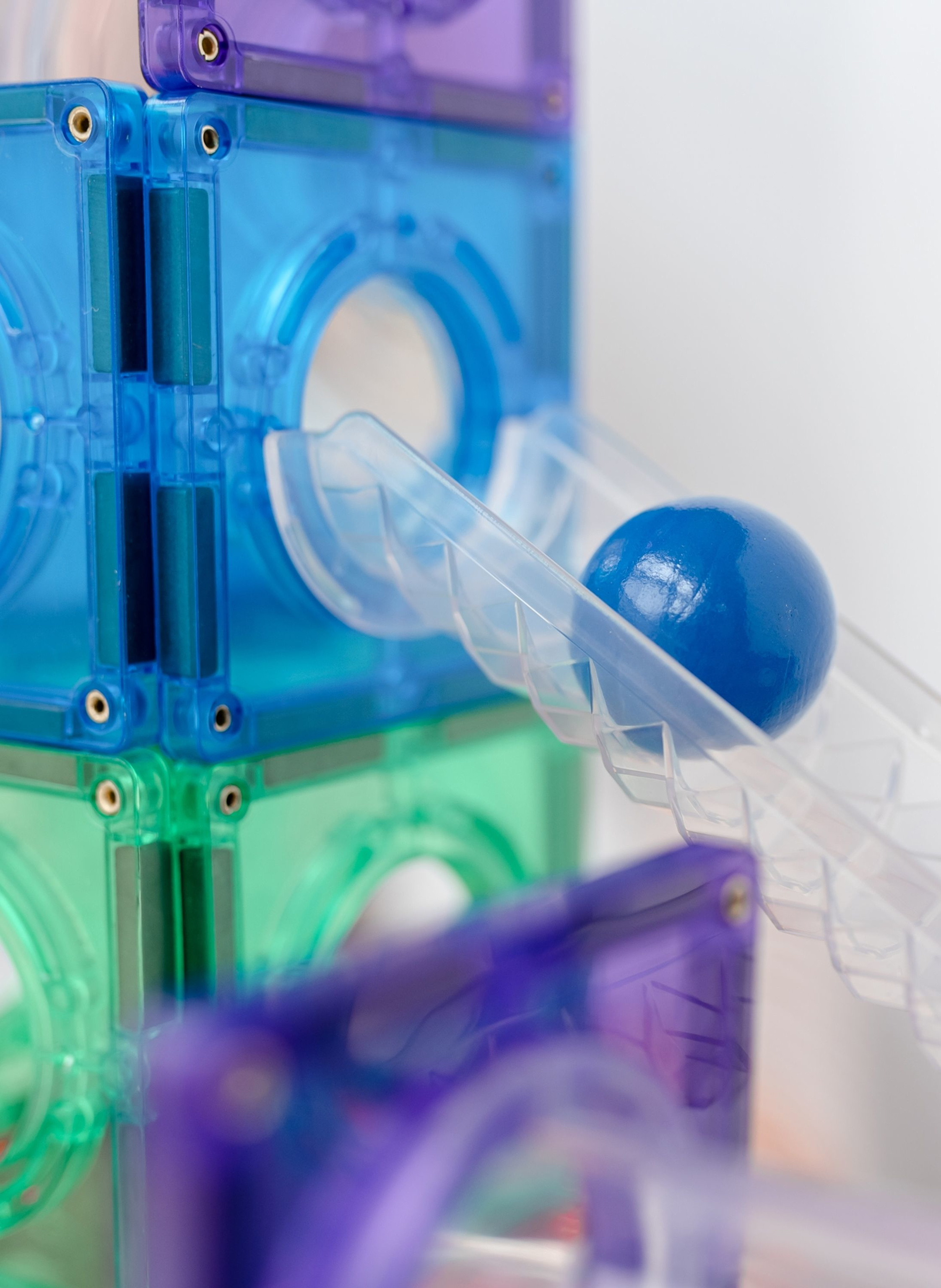 Thumbnail - Connetix Kugelbahnen-Set Regenbogen blau