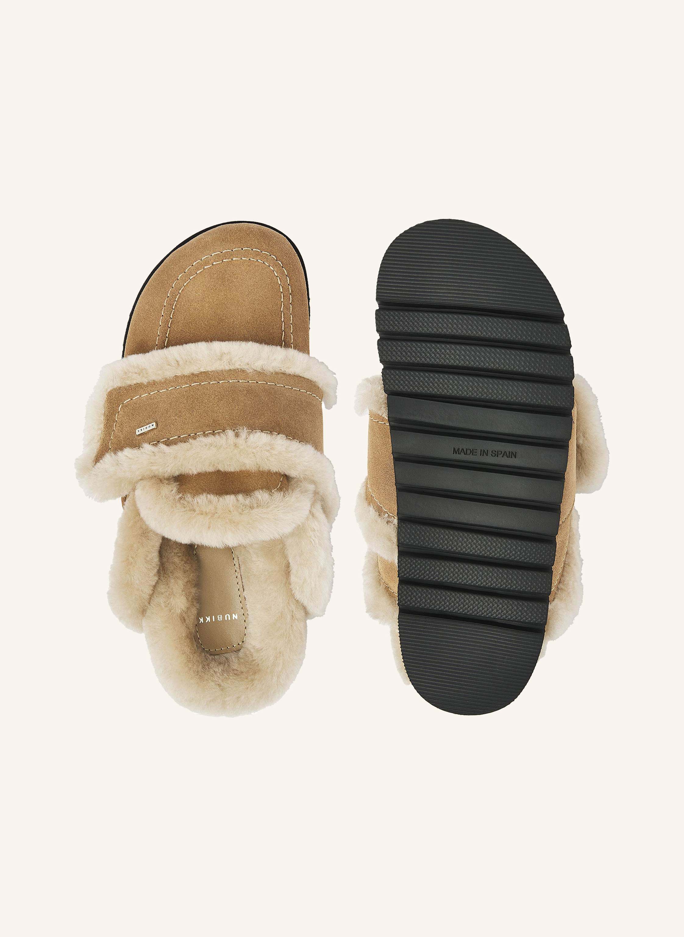 Thumbnail - Nubikk Hausschuhe Teddy Fur beige