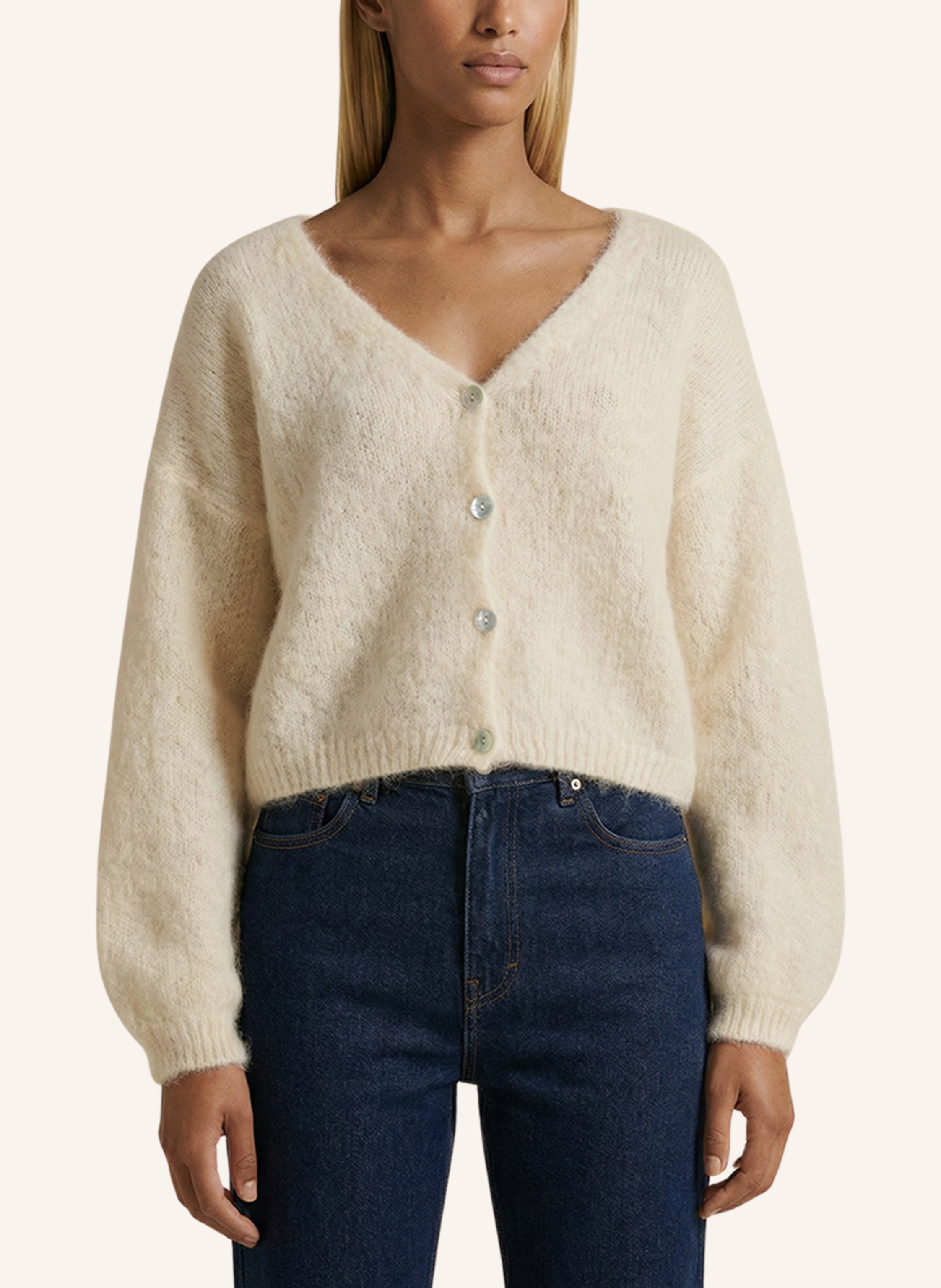 Thumbnail - Americandreams Cropped-Strickjacke Cornelia gelb