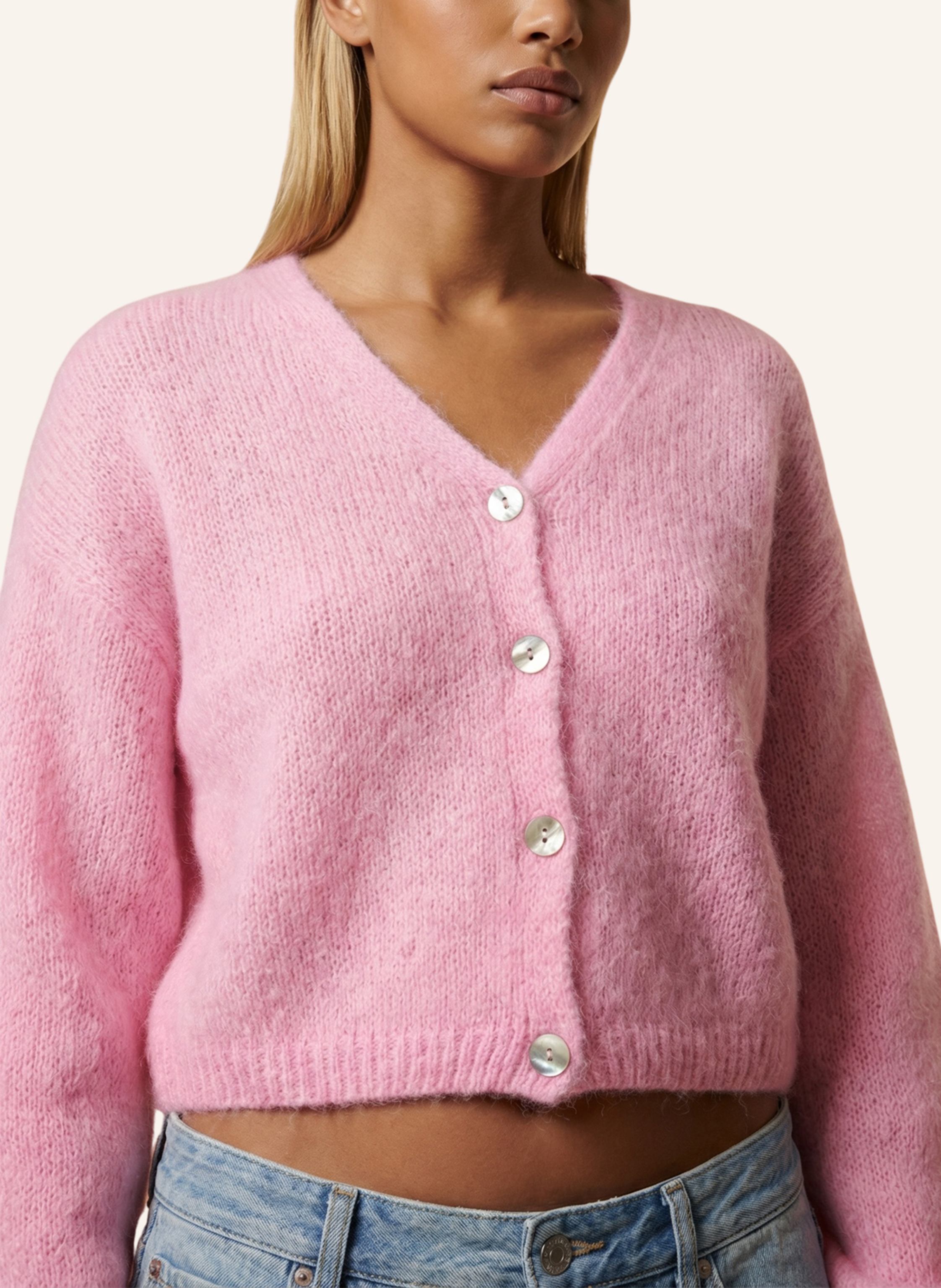 Thumbnail - Americandreams Cropped-Strickjacke Cornelia rosa