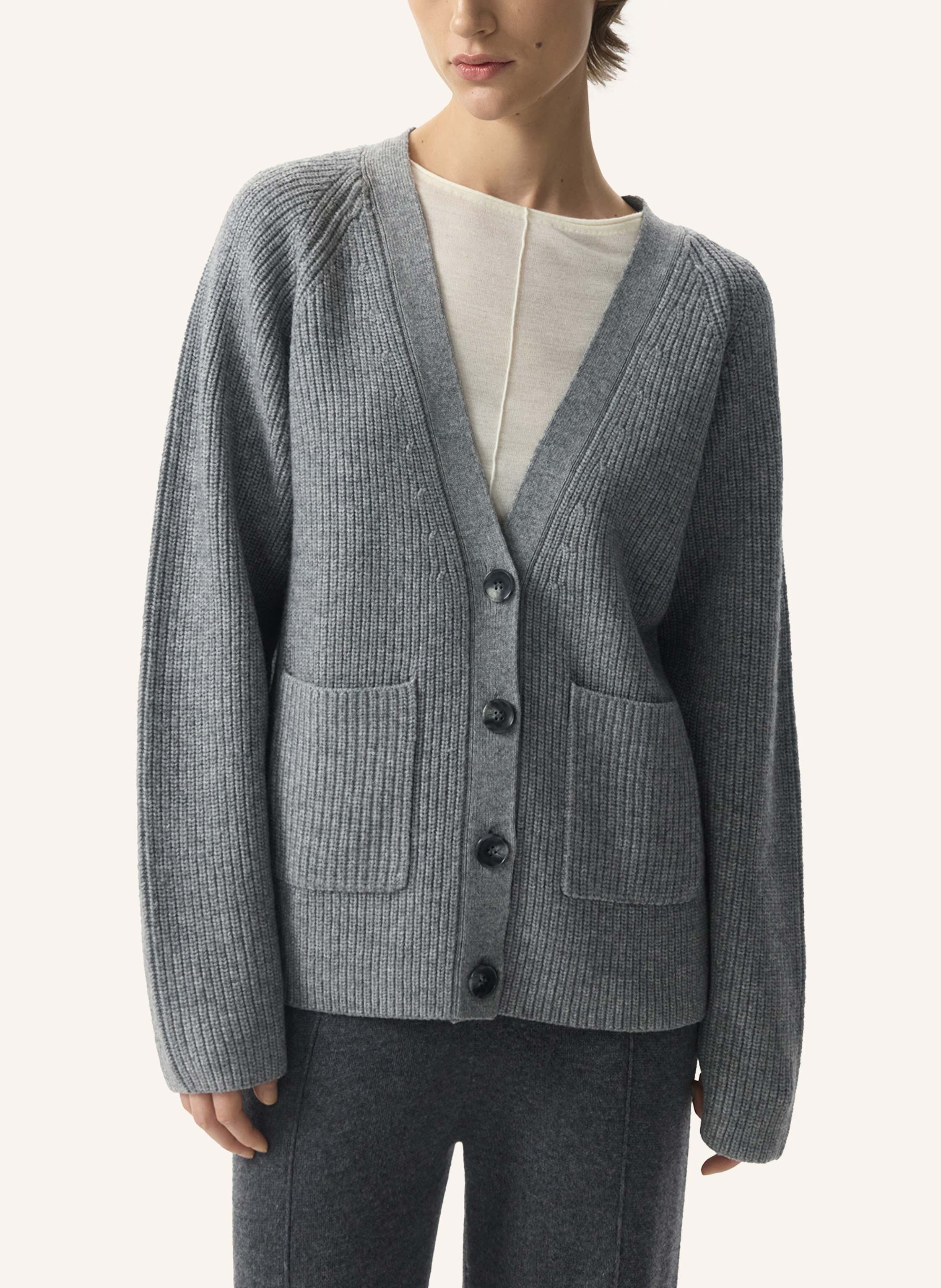 Thumbnail - Pinxit Strickcardigan Mit Kaschmir grau