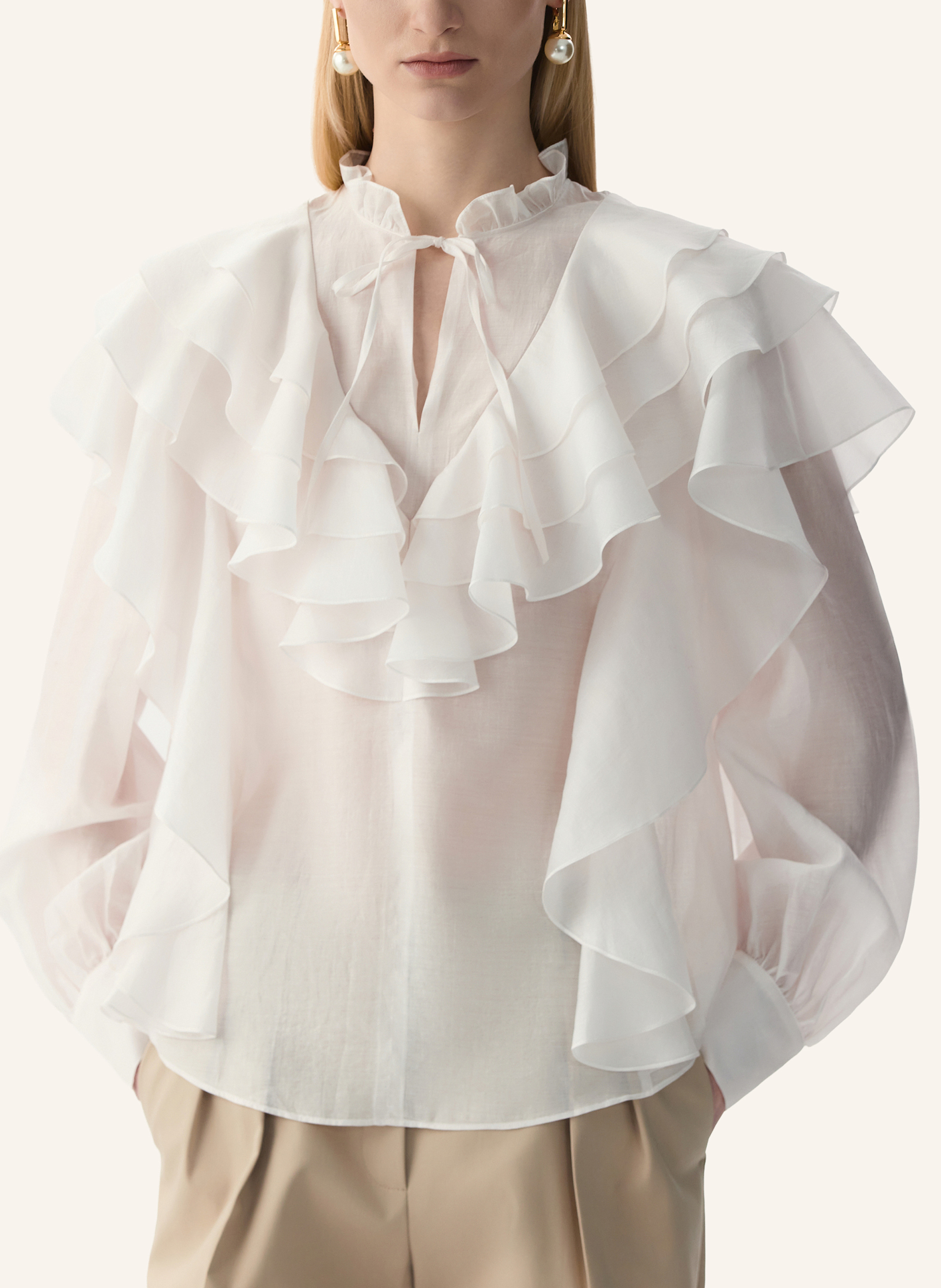 Thumbnail - Pinxit Rüschenbluse weiss