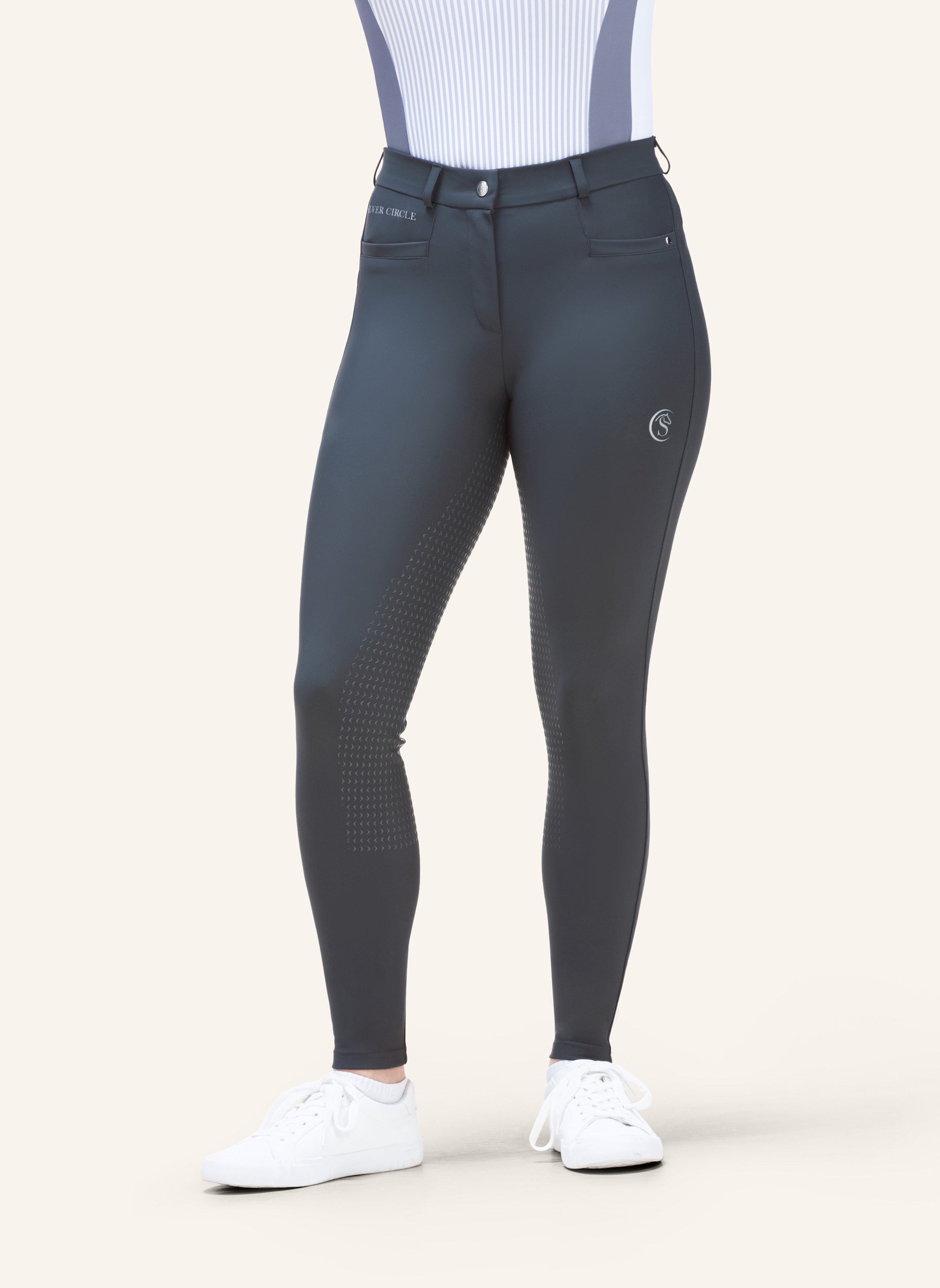Thumbnail - Silver Circle Reithose Bella Full-Grip grau