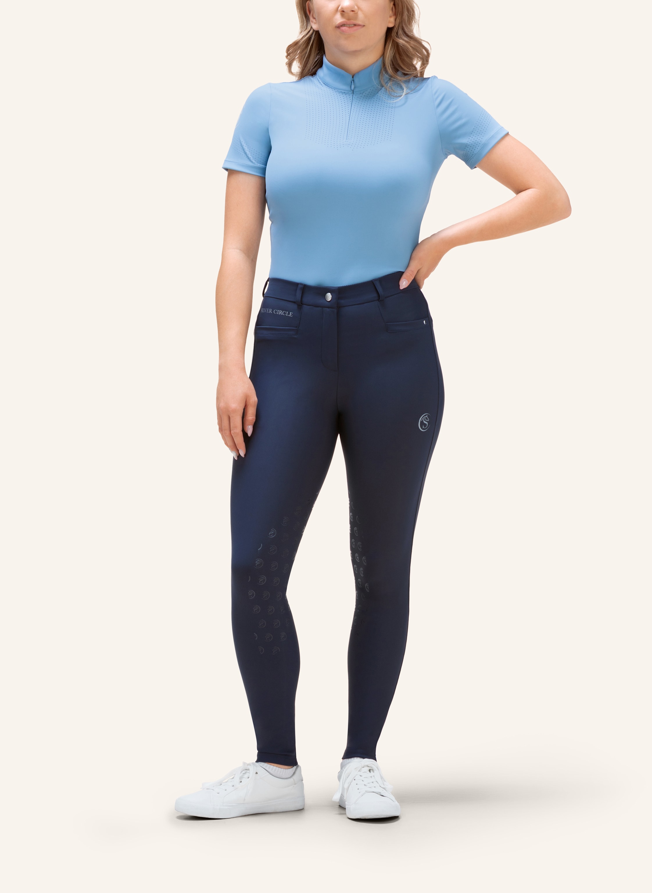 Thumbnail - Silver Circle Reithose Bella Knie-Grip blau