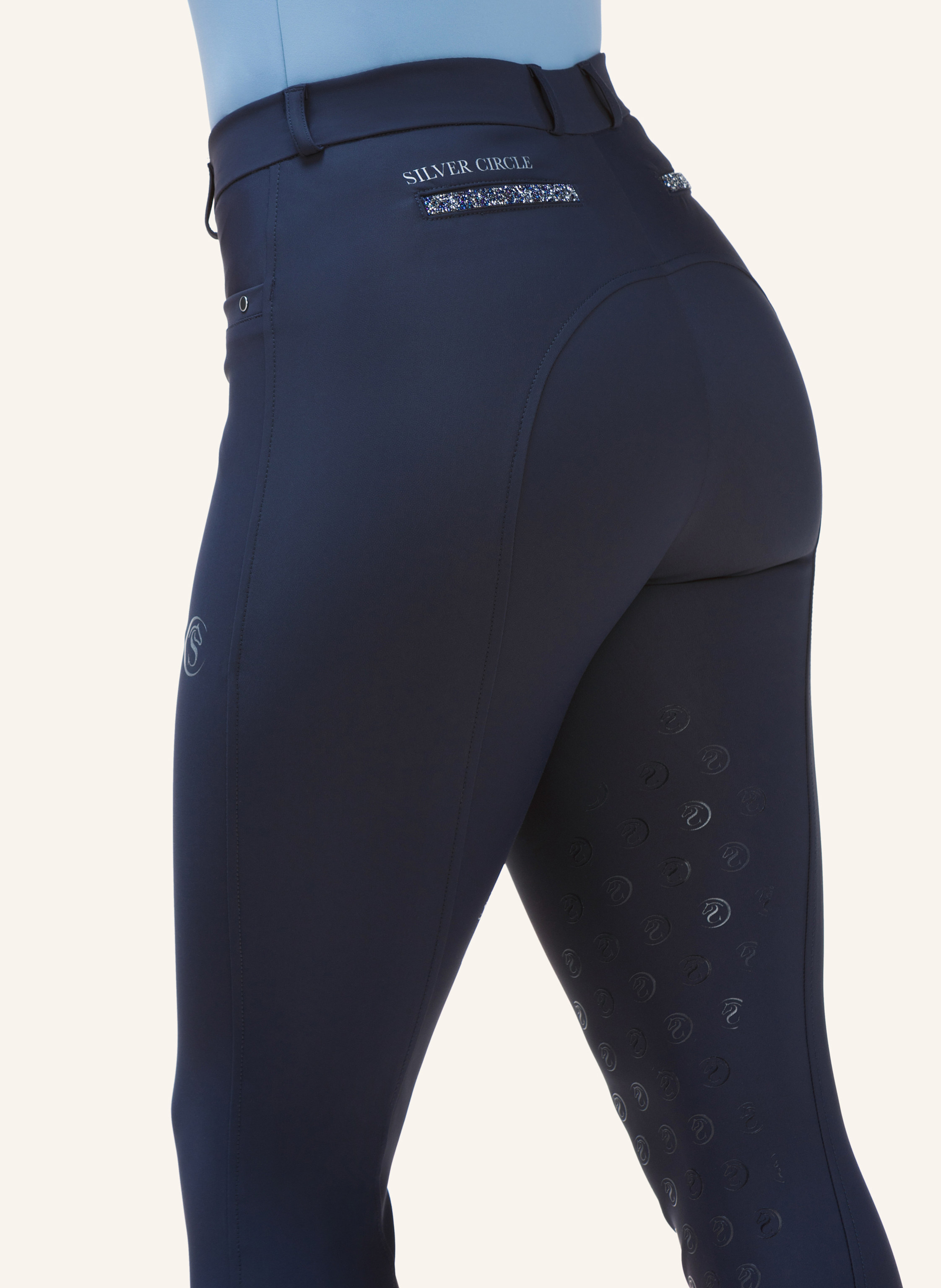 Thumbnail - Silver Circle Reithose Bella Knie-Grip blau