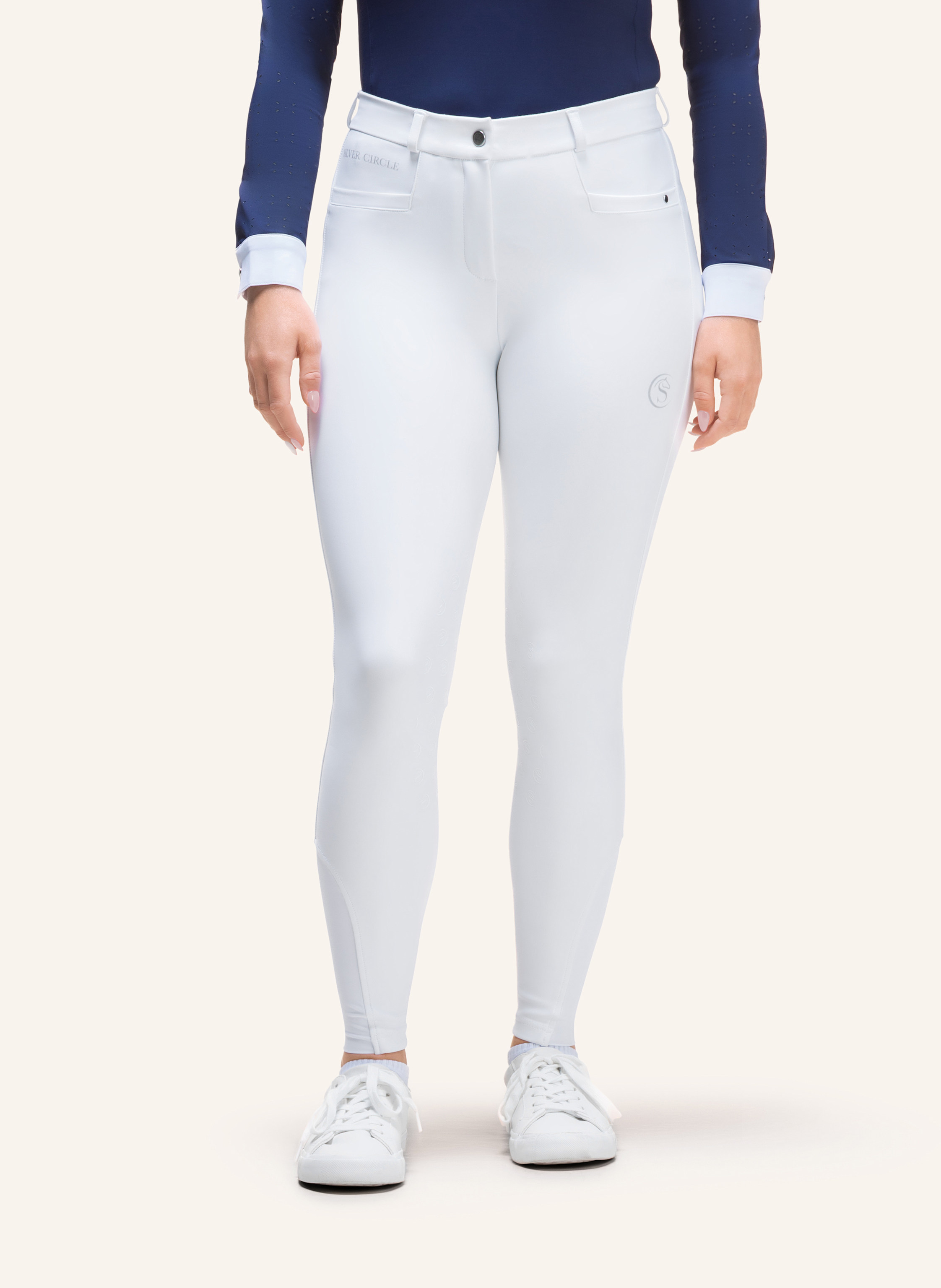 Thumbnail - Silver Circle Reithose Bella Knie-Grip weiss
