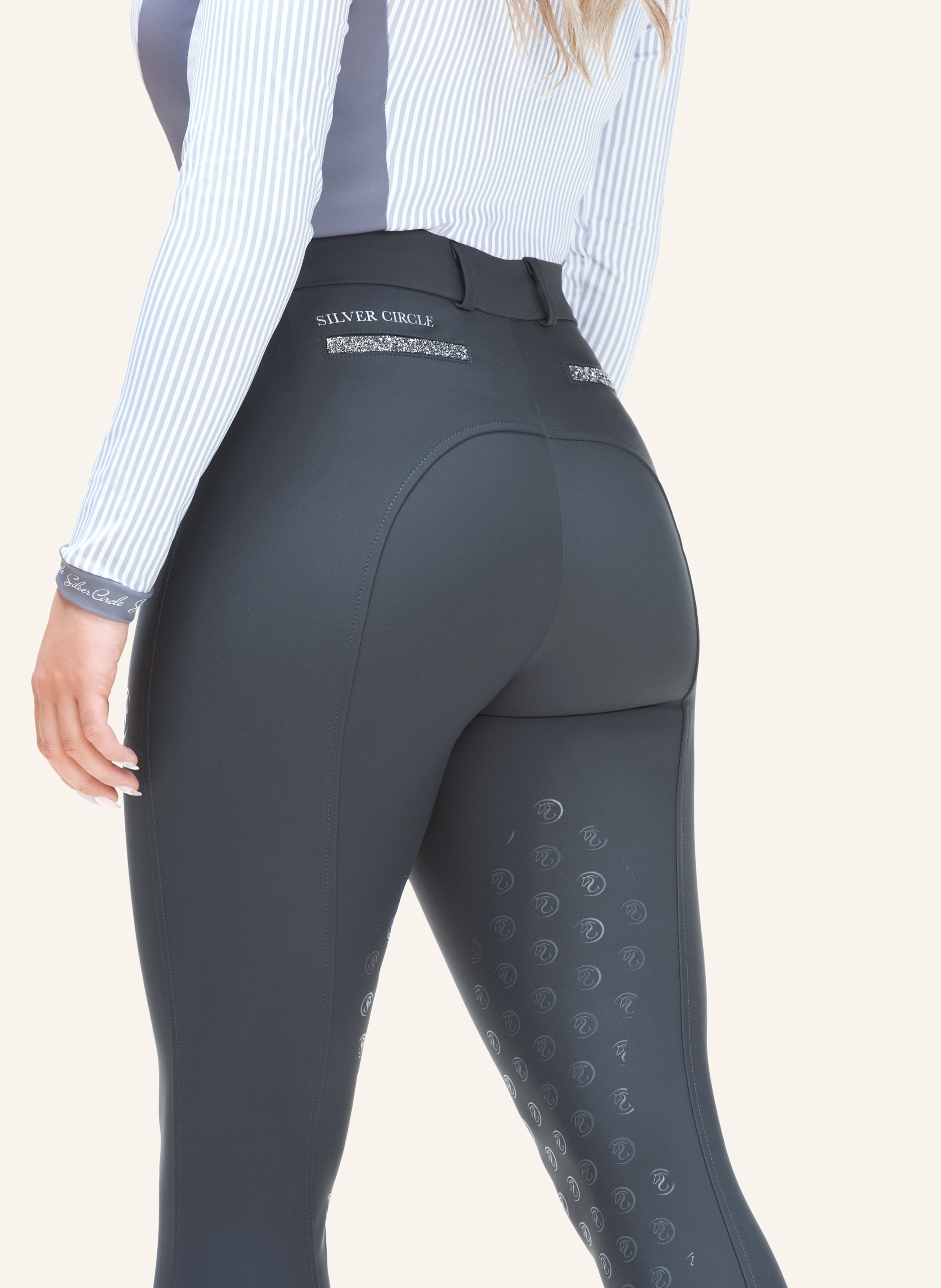 Thumbnail - Silver Circle Reithose Bella Knie-Grip grau