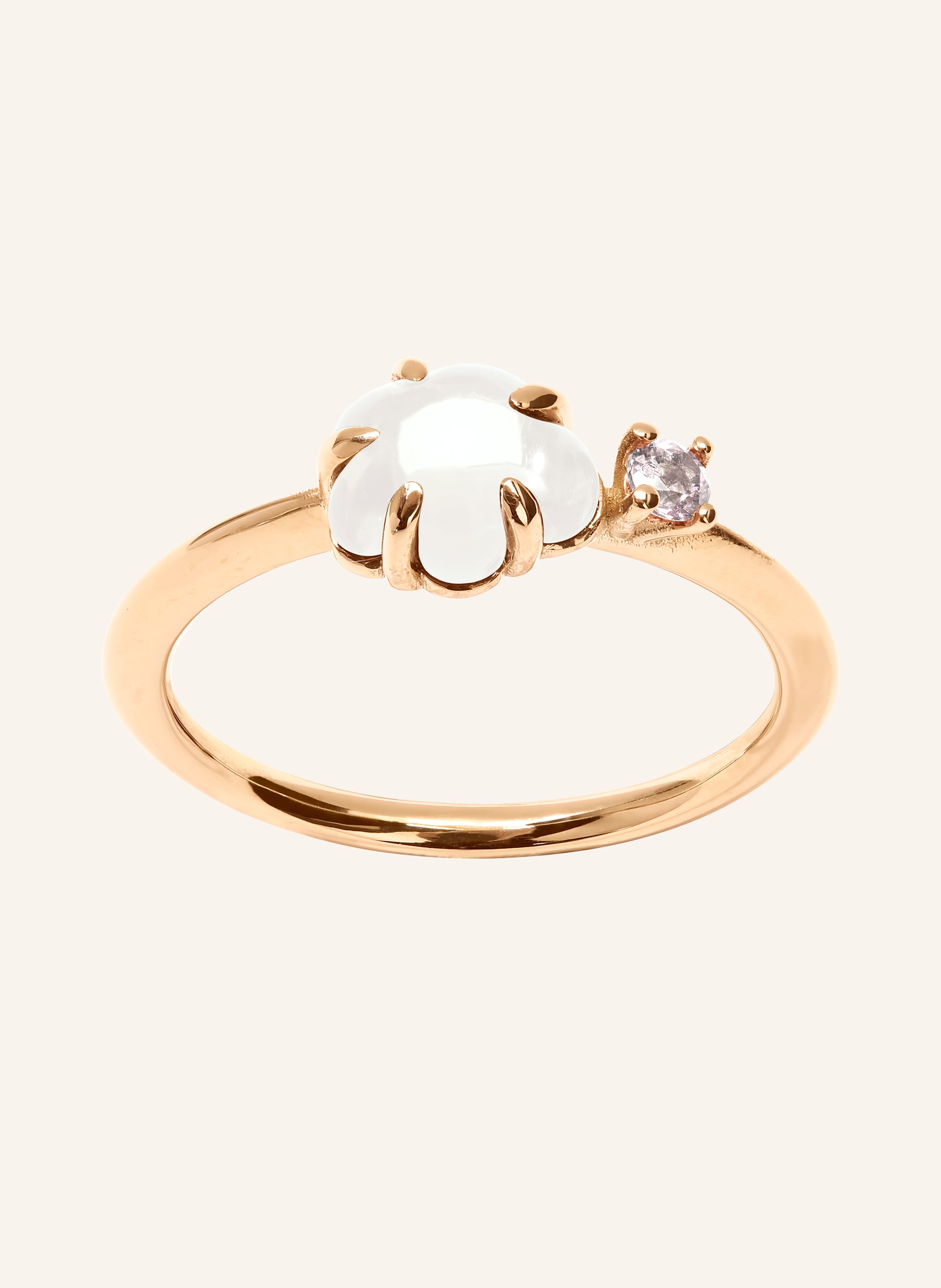 Thumbnail - Vieri Ring Wolke Milchquarz Brillant Mittelgroß rosegold