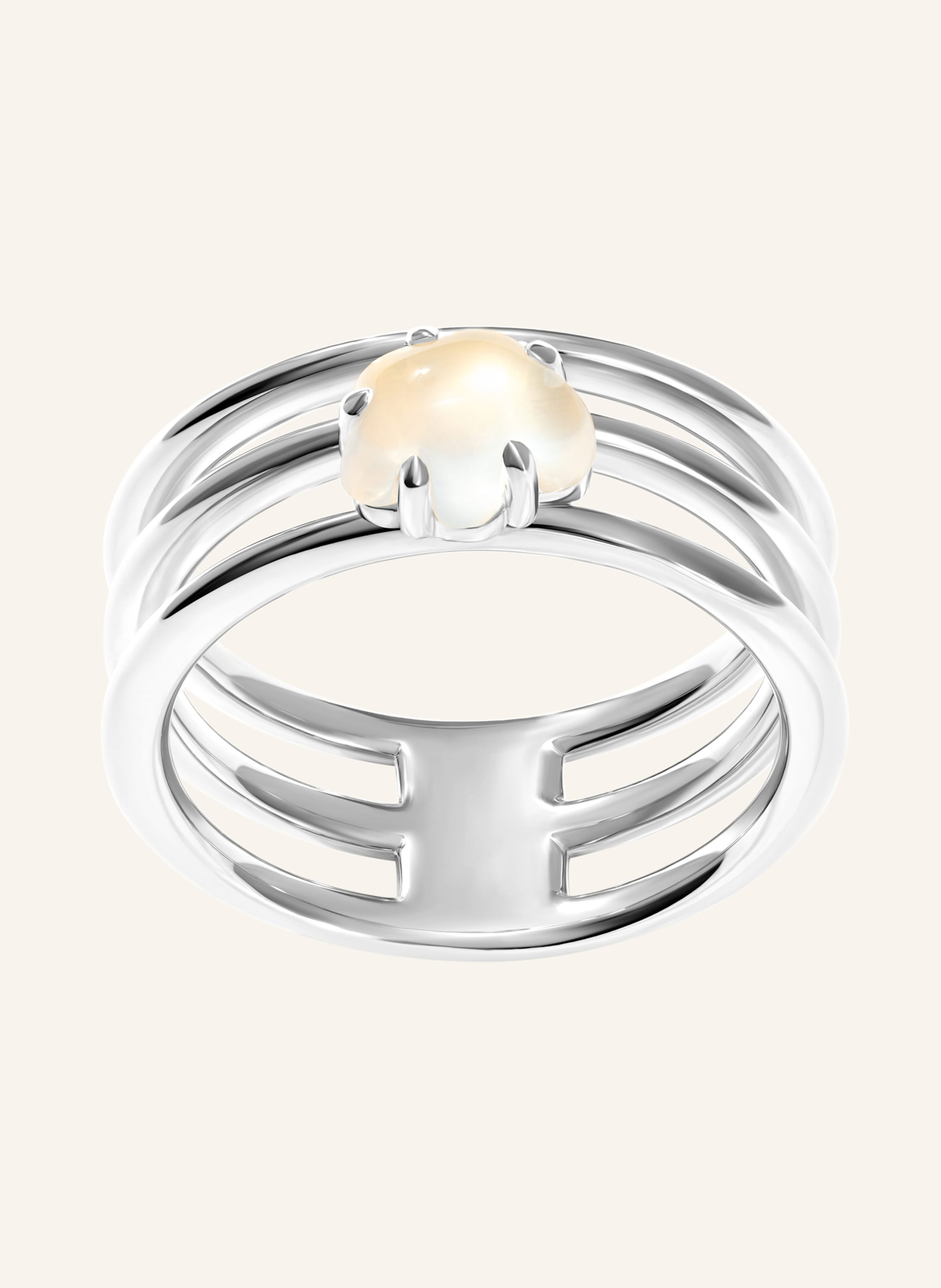 Thumbnail - Vieri Ring Wolke Milchquarz Dreireihig silber