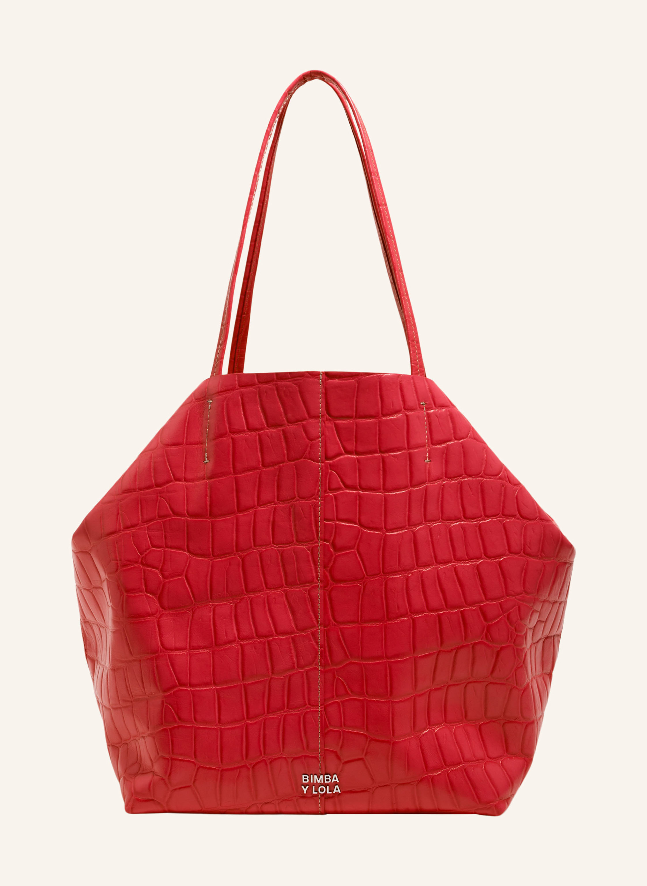 Bimba y Lola Ungefähre Maße: 50 x 33 x 22 cm. Doppelter Schulterriemen. Lederdetails in rot