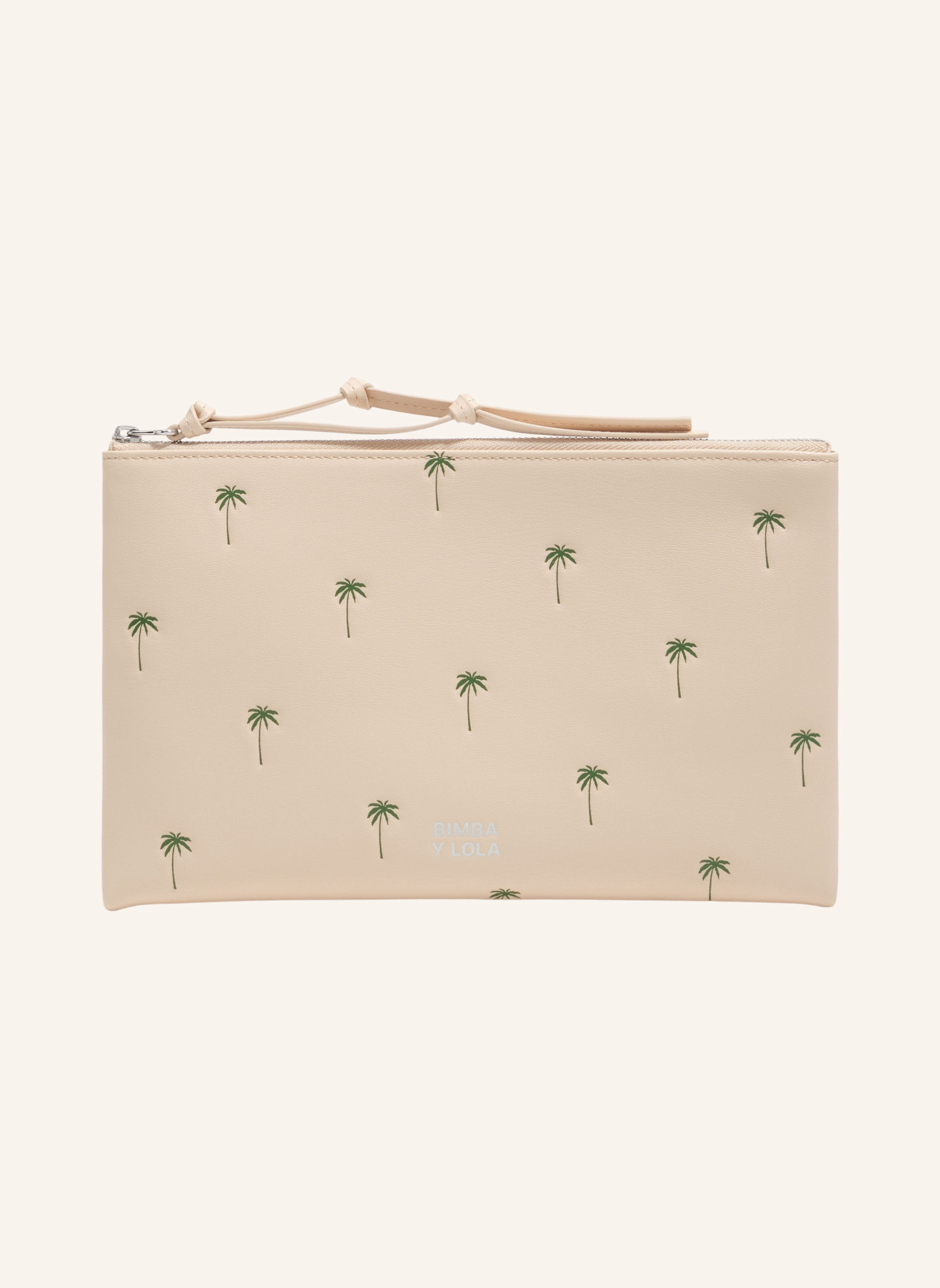Bimba y Lola Stoffzug. Maße ca.: 24 x 14,5 x 0,5 cm. Lederdetails in khaki
