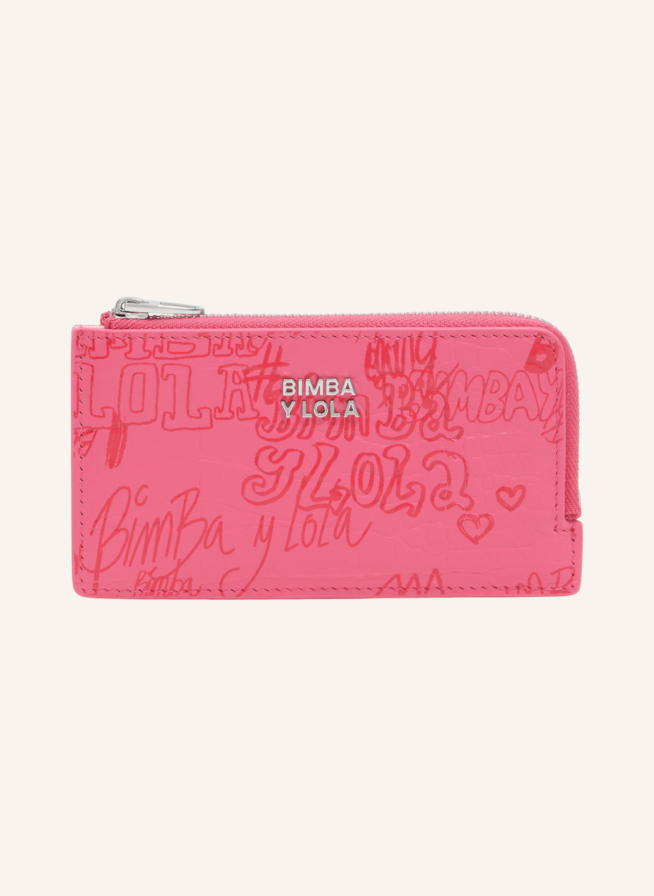 Bimba y Lola Starre Struktur. Reißverschluss. Glitzernde Außenseite mit Strukturoberfläche in rosa