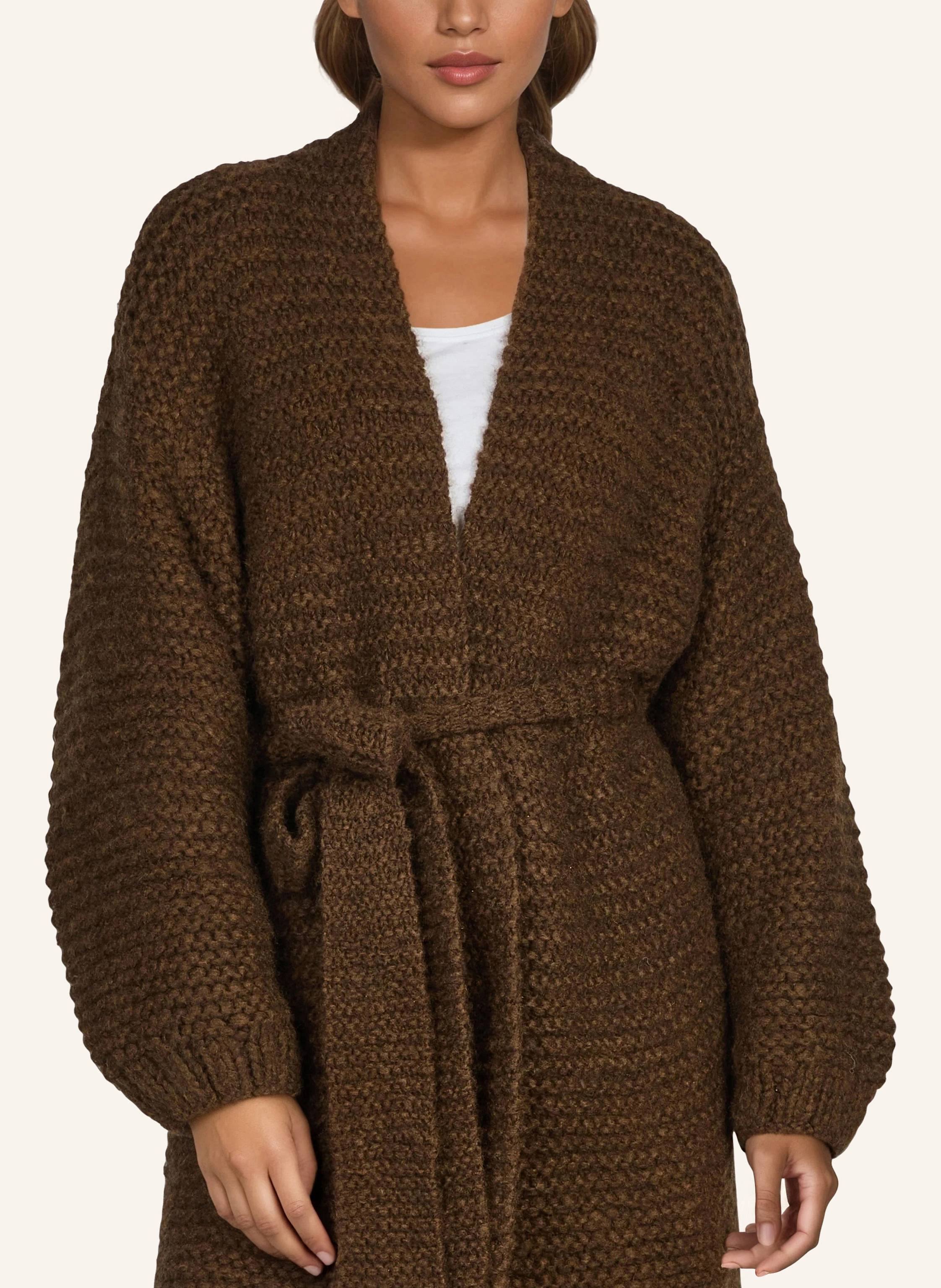 Thumbnail - Douie Strickmantel Dolce Aus Cashmere braun