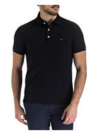 TOMMY HILFIGER Piqué-Poloshirt Slim Fit, Farbe: SCHWARZ (Bild 1)