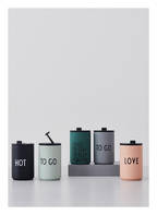 DESIGN LETTERS Thermos mug HOT, Color: BLACK (Image 1)