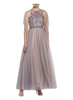 unique Abendkleid mit Pailletten- und Schmucksteinbesatz, Farbe: ROSÉ/ GRAU (Bild 1)