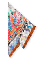 MALA ALISHA Dreieckstuch MOSAIK TRIANGLE mit Seide , Farbe: ORANGE/ BLAU/ ROSA (Bild 1)