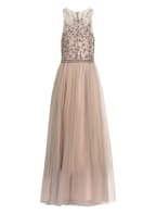 unique Abendkleid mit Pailletten- und Schmucksteinbesatz, Farbe: ROSÉ/ GRAU (Bild 1)