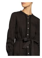 120%lino Leinenkleid mit Lochspitze, Farbe: SCHWARZ (Bild 1)