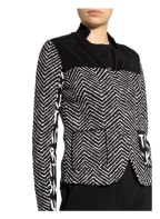 monari Strickblazer mit Schmucksteinbesatz, Farbe: WEISS/ SCHWARZ (Bild 1)