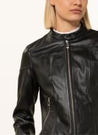 HUGO Leather jacket LASENA, Color: BLACK (Image 1)